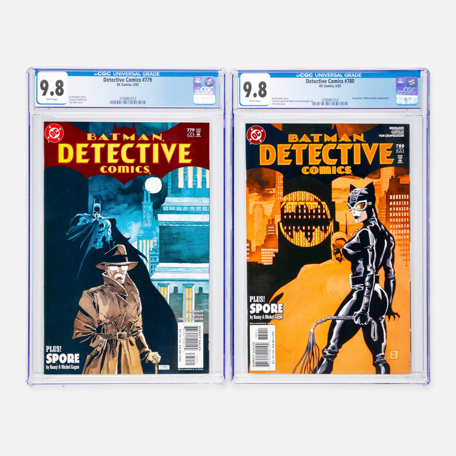 2 DC Comics Detective Comics #779 and #780 CGC 9.8 Group (1 of 2)