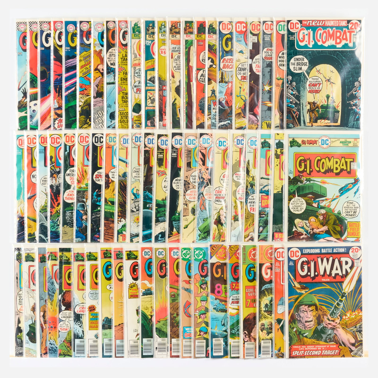 64 DC Comics G.I. Combat #121-#204 Group: 64 DC Comics G.I. Combat #121-#204 Group USA, 20th Century Group includes: DC Comics G.I. Combat #121-#123, #125, #126, #128, #129 (Grades range 5.0-7.0), #139, #140 (Grades range 3.0-5.0), #1