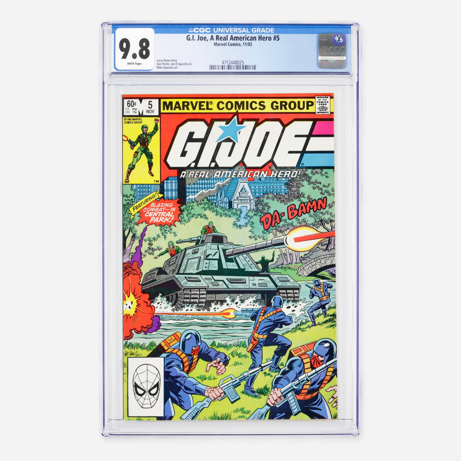 Marvel Comics G.I. Joe, A Real American Hero #5 CGC 9.8: Marvel Comics G.I. Joe, A Real American Hero #5 CGC 9.8 USA, 1982 This early Bronze Age issue drops readers straight into high-stakes military tactical maneuvers. Acclaimed series writer Larry Hama cr
