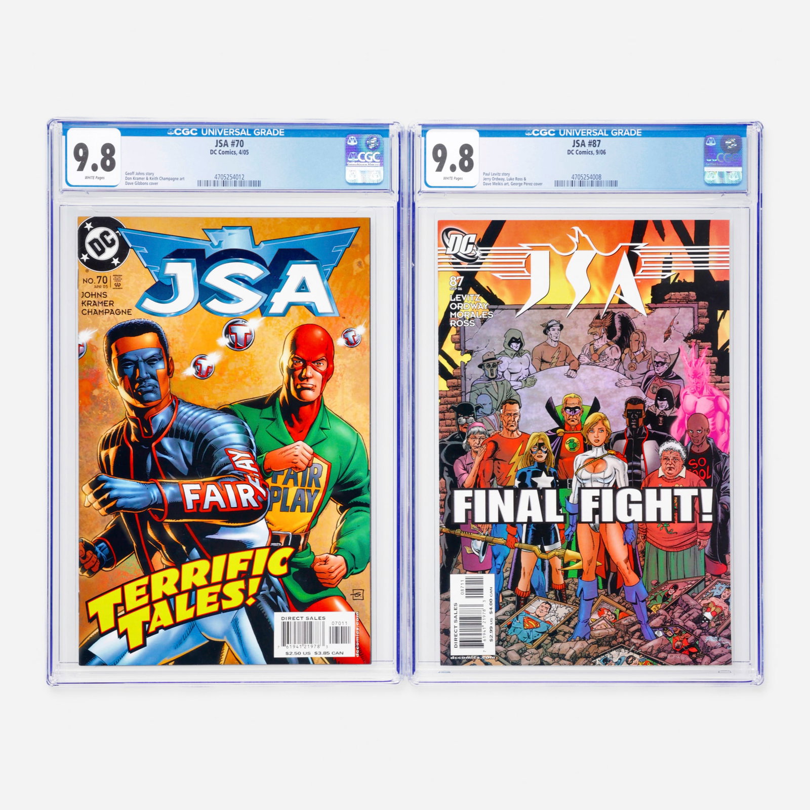 2 DC Comics JSA #70 and #87 CGC 9.8 Group (1 of 2)
