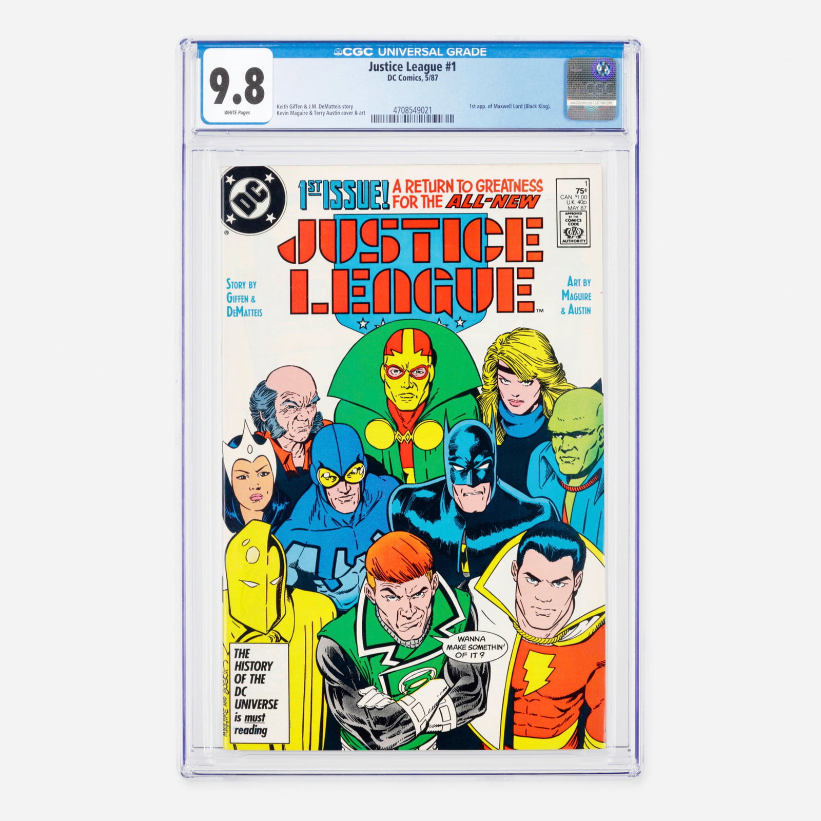 DC Comics Justice League #1 CGC 9.8 (1 of 2)