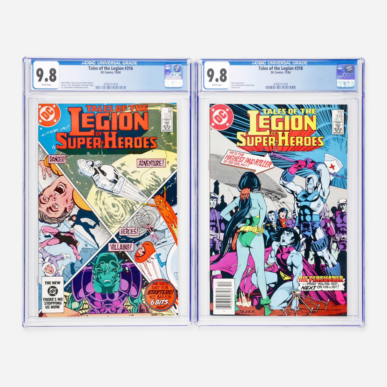 2 DC Comics Tales of the Legion #316 and #318 CGC 9.8 Group (1 of 2)