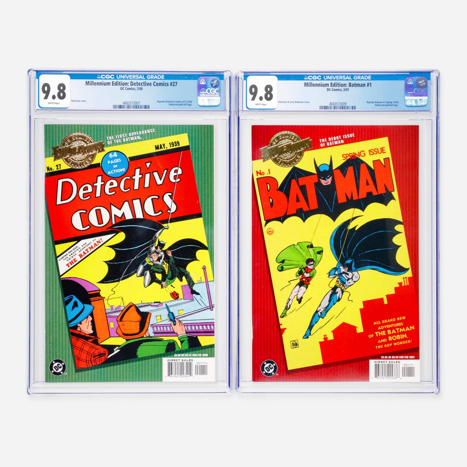 2 DC Comics Millennium Edition: Batman #1 and Millennium Edition: Detective Comics #27 CGC 9.8 Group (1 of 2)