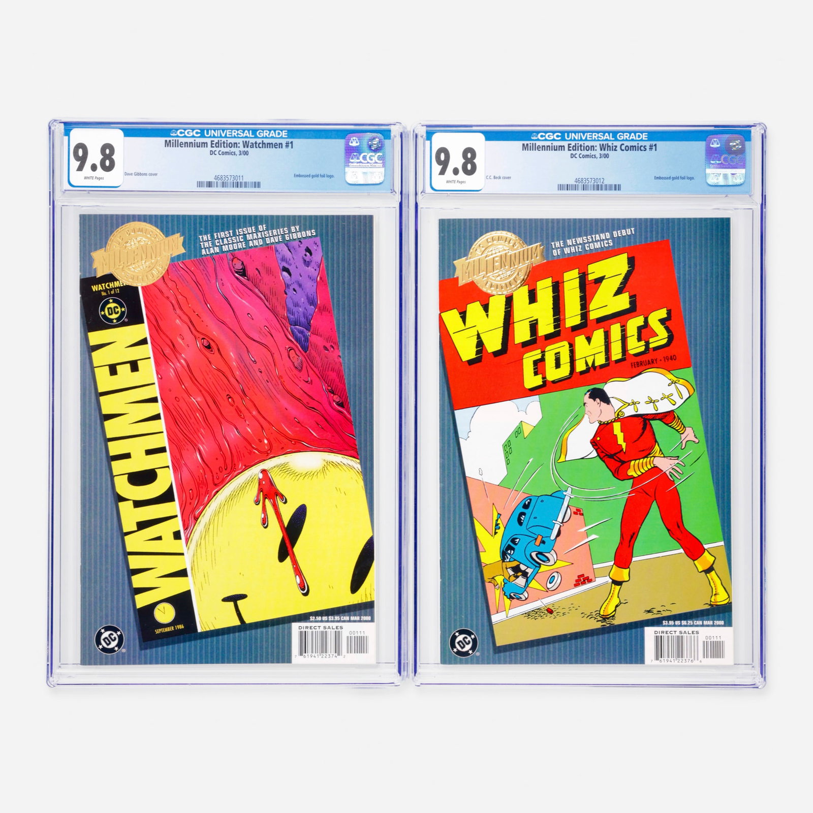 2 DC Comics Millennium Edition: Watchmen #1 and Millennium Edition: Whiz Comics #1 CGC 9.8 Group (1 of 2)