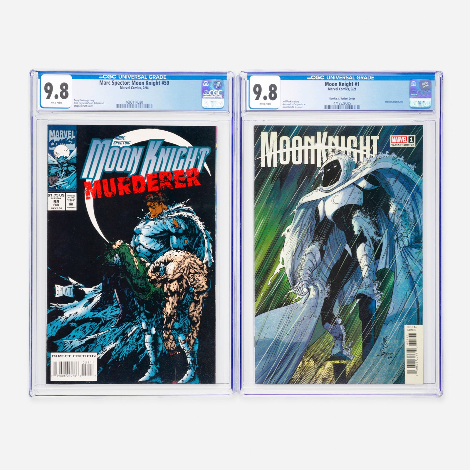 2 Marvel Comics Marc Spector: Moon Knight #59 and Moon Knight #1 CGC 9.8 Group (1 of 2)