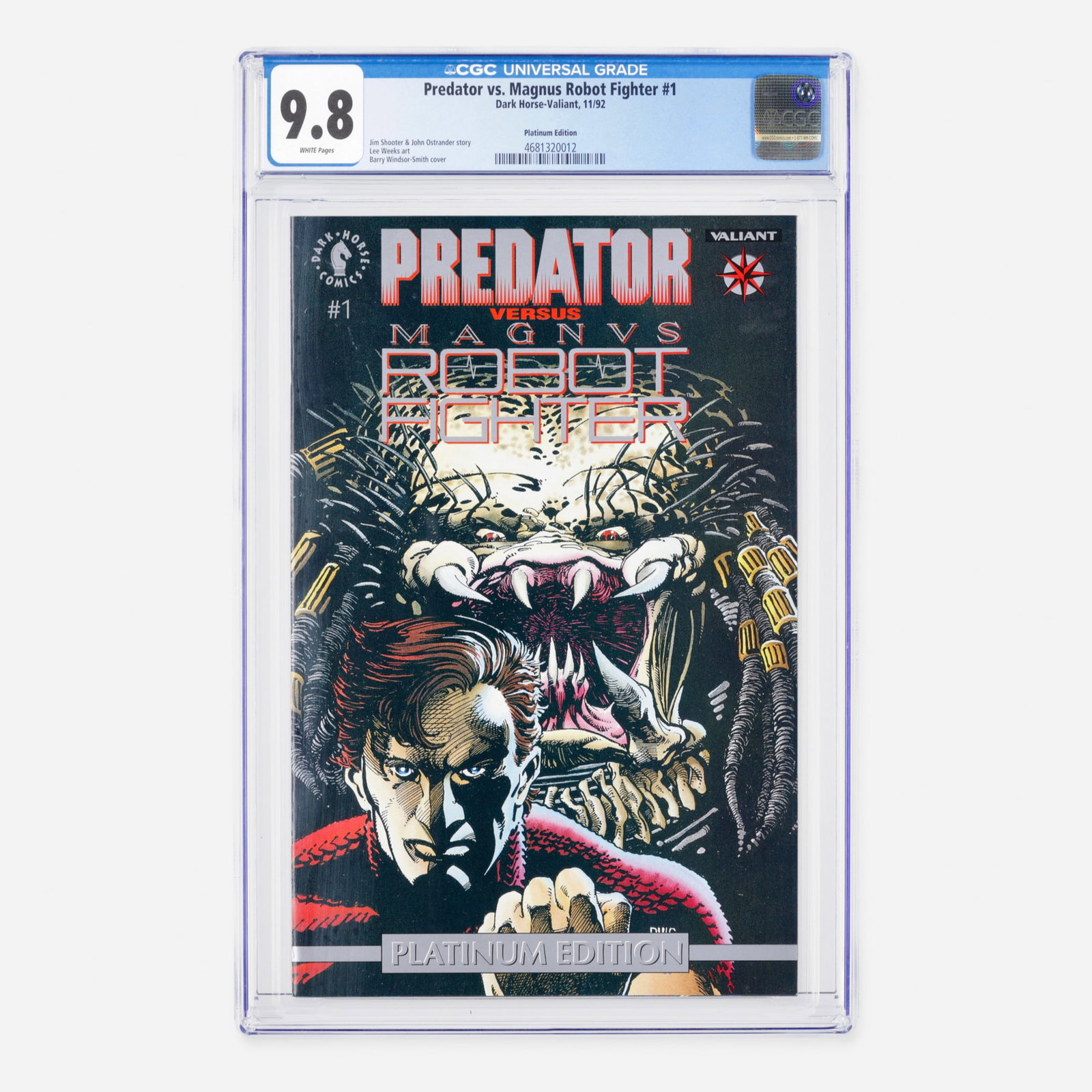 Dark Horse-Valiant Predator vs. Magnus Robot Fighter #1 CGC 9.8 Platinum Edition (1 of 2)