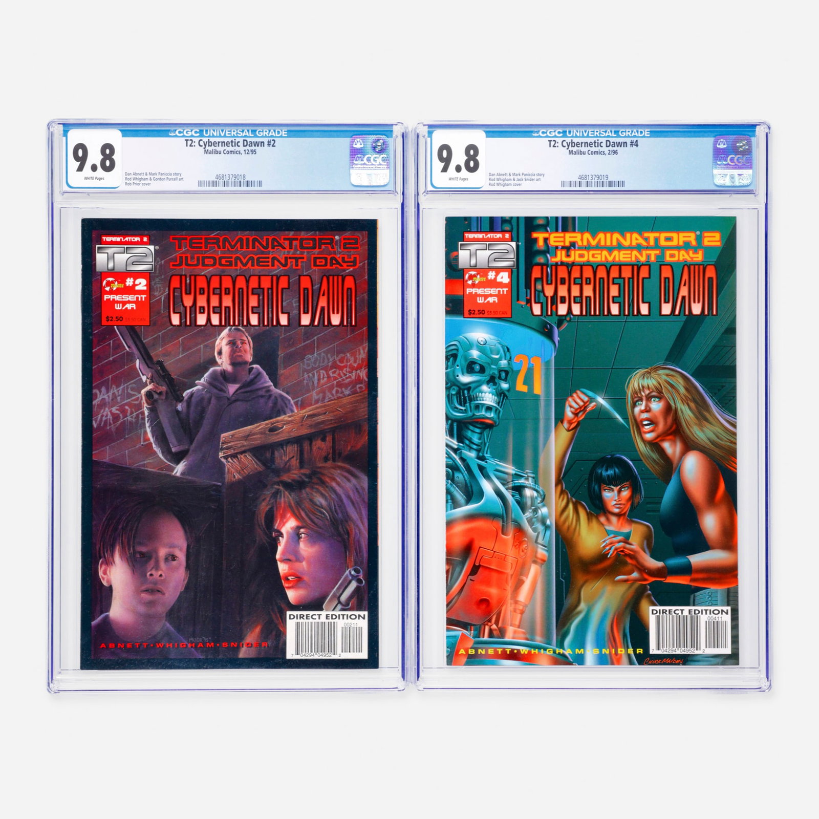 2 Malibu Comics T2: Cybernetic Dawn #2 and #4 CGC 9.8 Group (1 of 2)