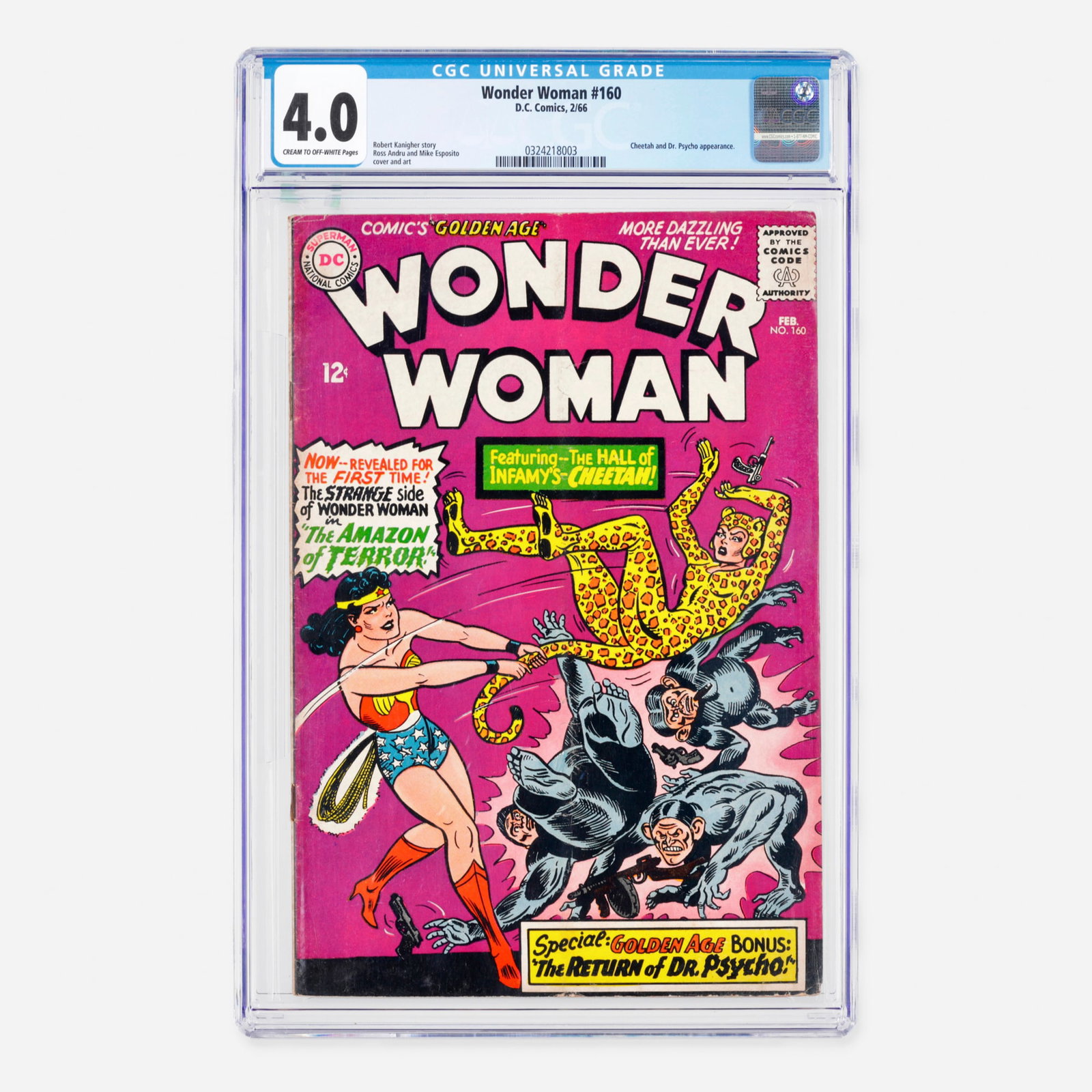 DC Comics Wonder Woman #160 CGC 4.0 (1 of 2)