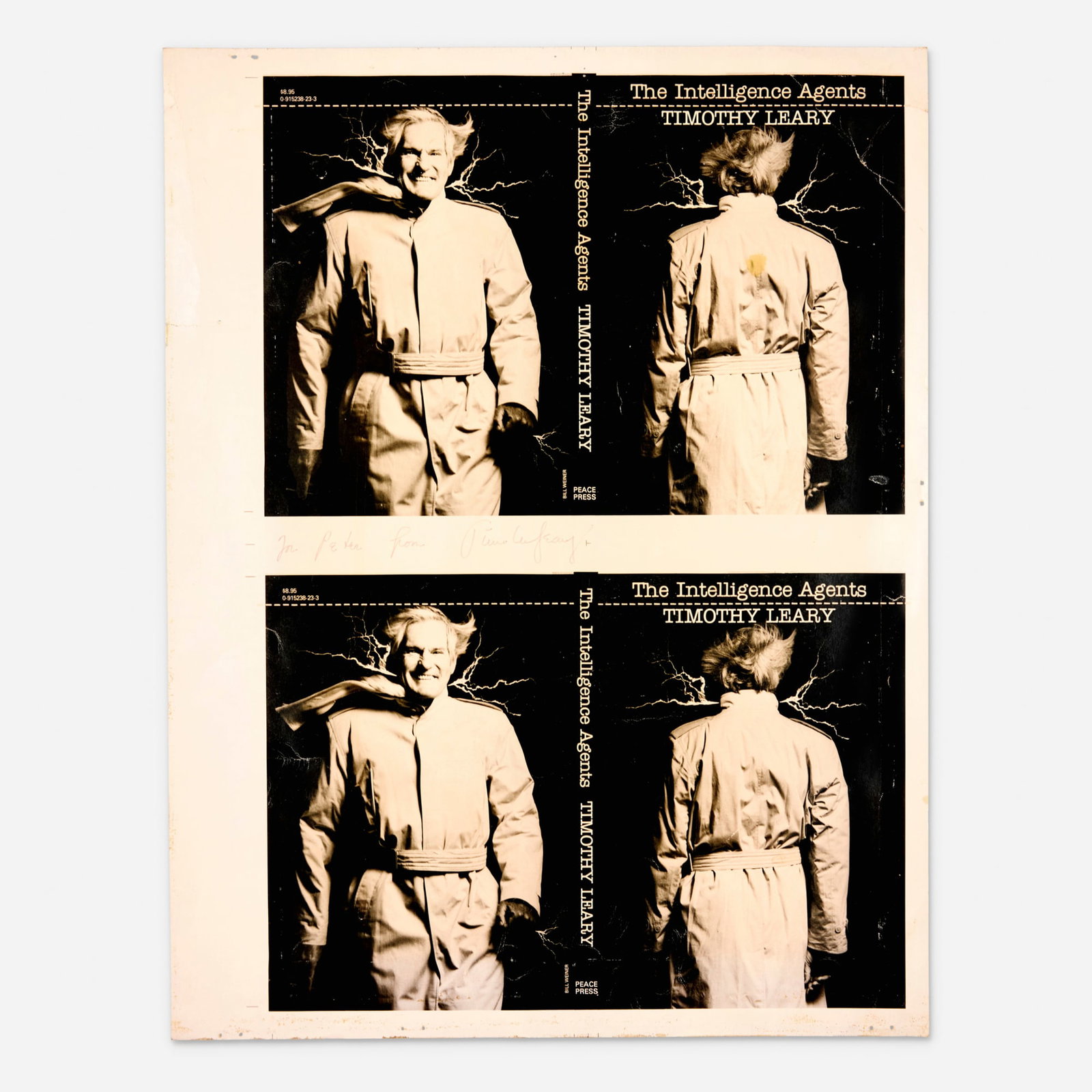 Timothy Leary 'The Intelligence Agents' Book Cover Proof (Peace Press, 1979) (1 of 1)