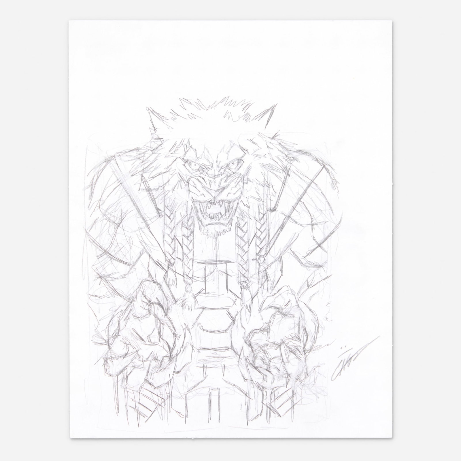 Mike Choi, Invincible Universe: Battlebeast #1 Cover Preliminary Original Art (Image Comics, 2025): Mike Choi Invincible Universe: Battlebeast #1 Cover Preliminary Original Art (Image Comics, 2025) pencil on paper 11 h x 8.5 w in (28 x 22 cm) Mike Choi's preliminary cover art for Invincib