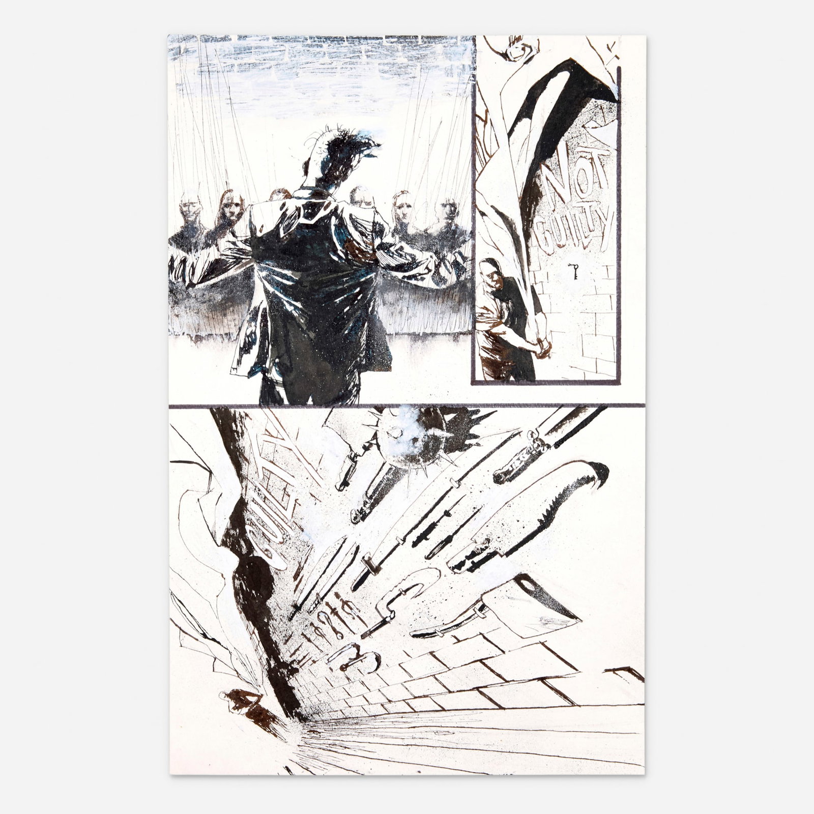 Jason Shawn Alexander, Legends of the Dark Knight #57 Story Pages 19 and 20 Original Art: Jason Shawn Alexander Legends of the Dark Knight #57 Story Pages 19 and 20 Original Art (DC Comics, 2013) pencil, ink and wash on paper 17 h x 11 w in (43 x 28 cm) This is original comic art from th