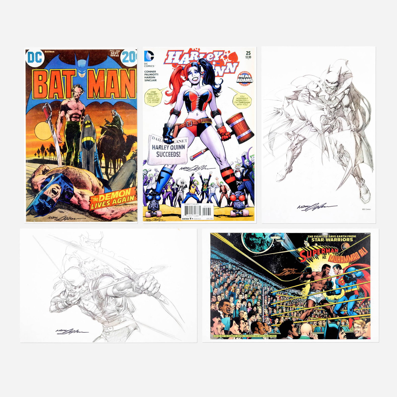 Neal Adams, Group of Five DC Comics Signed Prints (1 of 1)