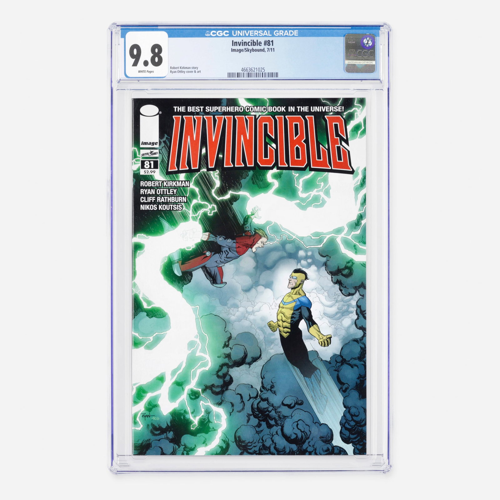Image/Skybound Invincible #81 CGC 9.8: Image/Skybound Invincible #81 CGC 9.8 USA, 2011 Crafted during the Modern era, this compelling issue spotlights a script penned by Robert Kirkman. The artistic duties are seamlessly executed by Ryan O
