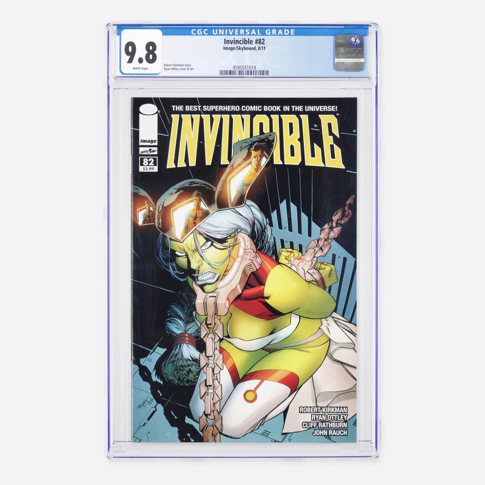 Image/Skybound Invincible #82 CGC 9.8: Image/Skybound Invincible #82 CGC 9.8 USA, 2011 This Modern era book features a high-stakes narrative delivered by master storyteller Robert Kirkman. The visual weight of the issue is handled entirely