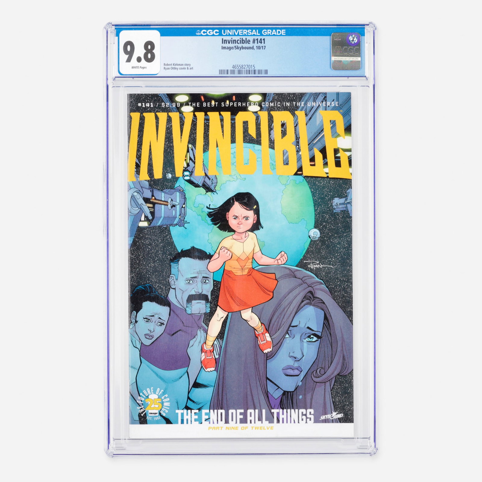 Image/Skybound Invincible #141 CGC 9.8: Image/Skybound Invincible #141 CGC 9.8 USA, 2017 A high-stakes Modern era issue setting up the final acts of the epic space saga written by Robert Kirkman. The book displays clean, high-energy sequent