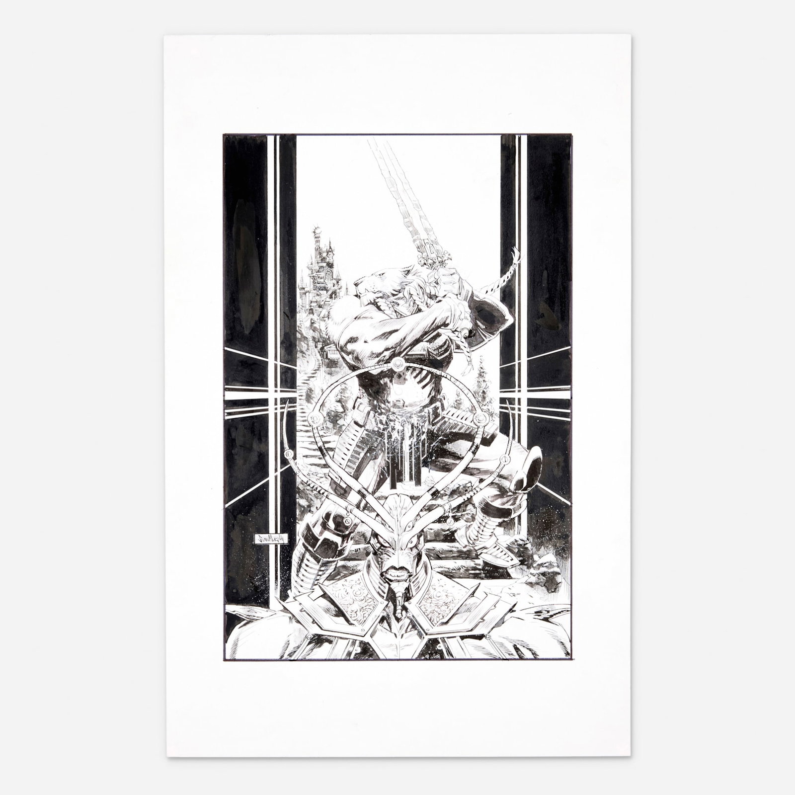 Sean Gordon Murphy, Invincible Universe: Battle Beast #6 Variant Cover B Original Art: Sean Gordon Murphy Invincible Universe: Battle Beast #6 Variant Cover B Original Art (Image Comics, 2025) pencil and ink on Bristol board 17 h x 11 w in (43 x 28 cm) A cosmic tour de force! The orig