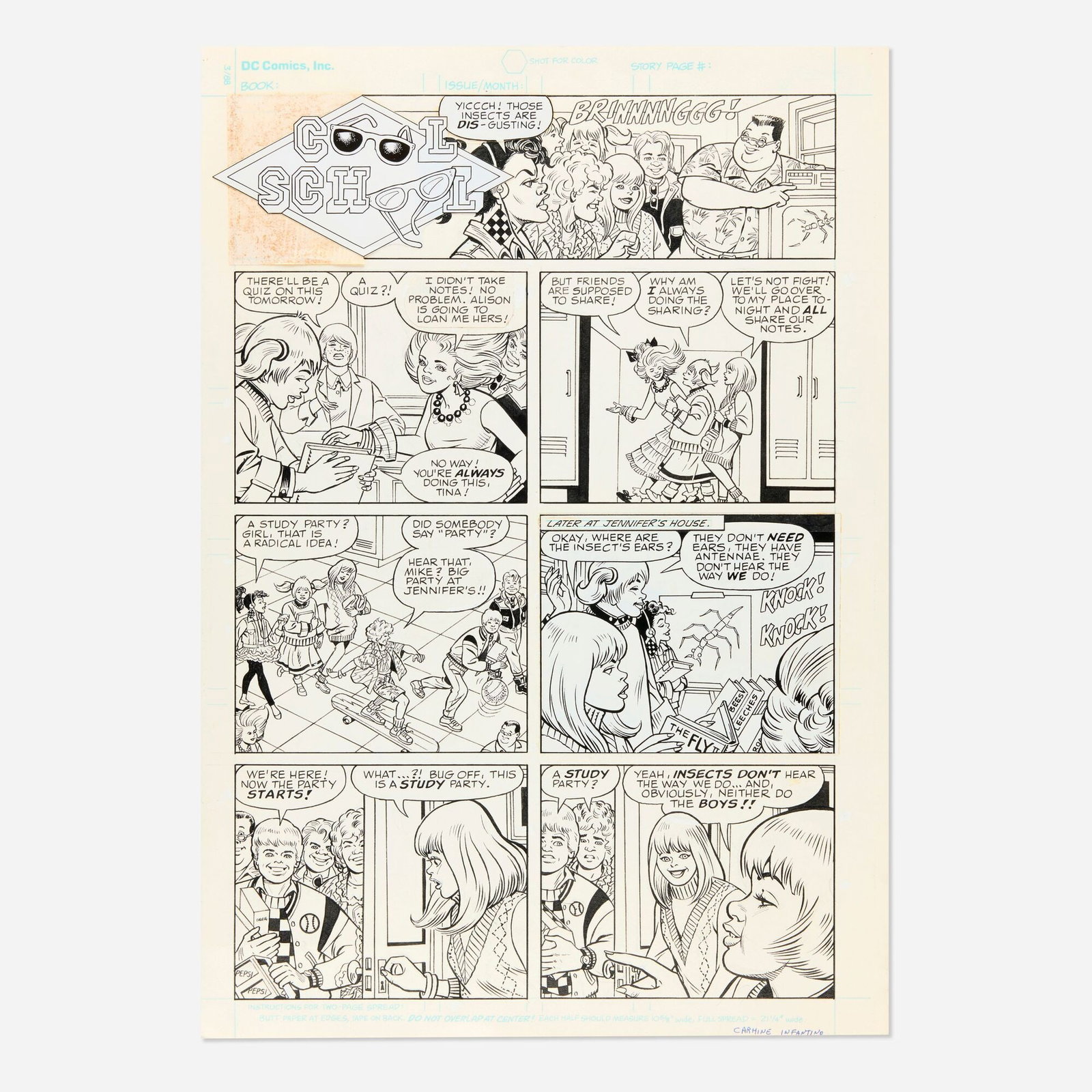 Joe Orlando and Carmine Infantino, Cool School Story Page Original Art (DC Comics, unpublished) (1 of 1)