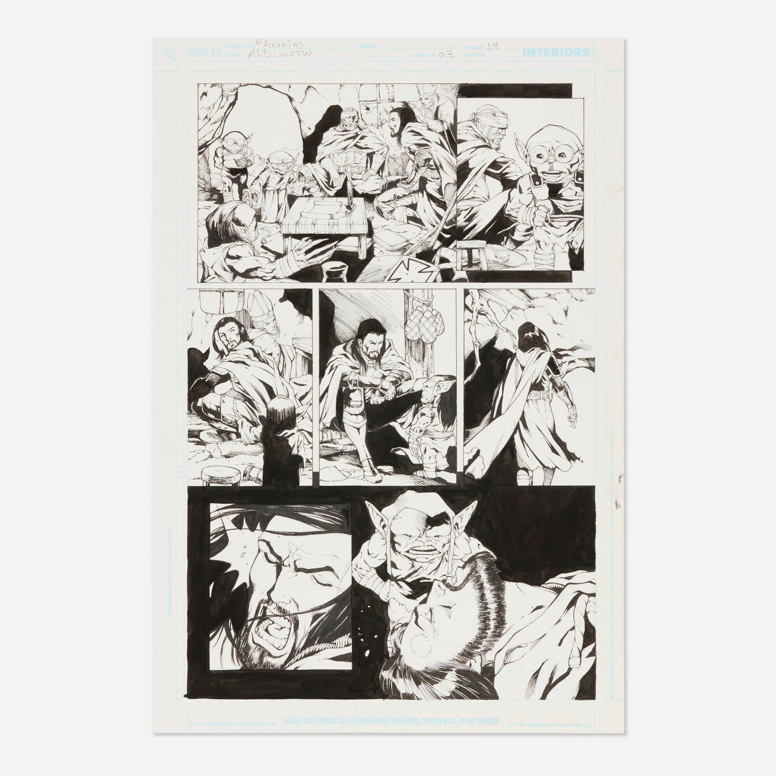 Francisco Di Amorim, Medieval Lady Death: War of the Winds #3 Story Page 19 Original Art: Francisco Di Amorim Medieval Lady Death: War of the Winds #3 Story Page 19 Original Art (Avatar Comics, 2006) pencil and ink on Bristol board 17 h x 11 w in (43 x 28 cm) Francisco Di Amorim is a Bra