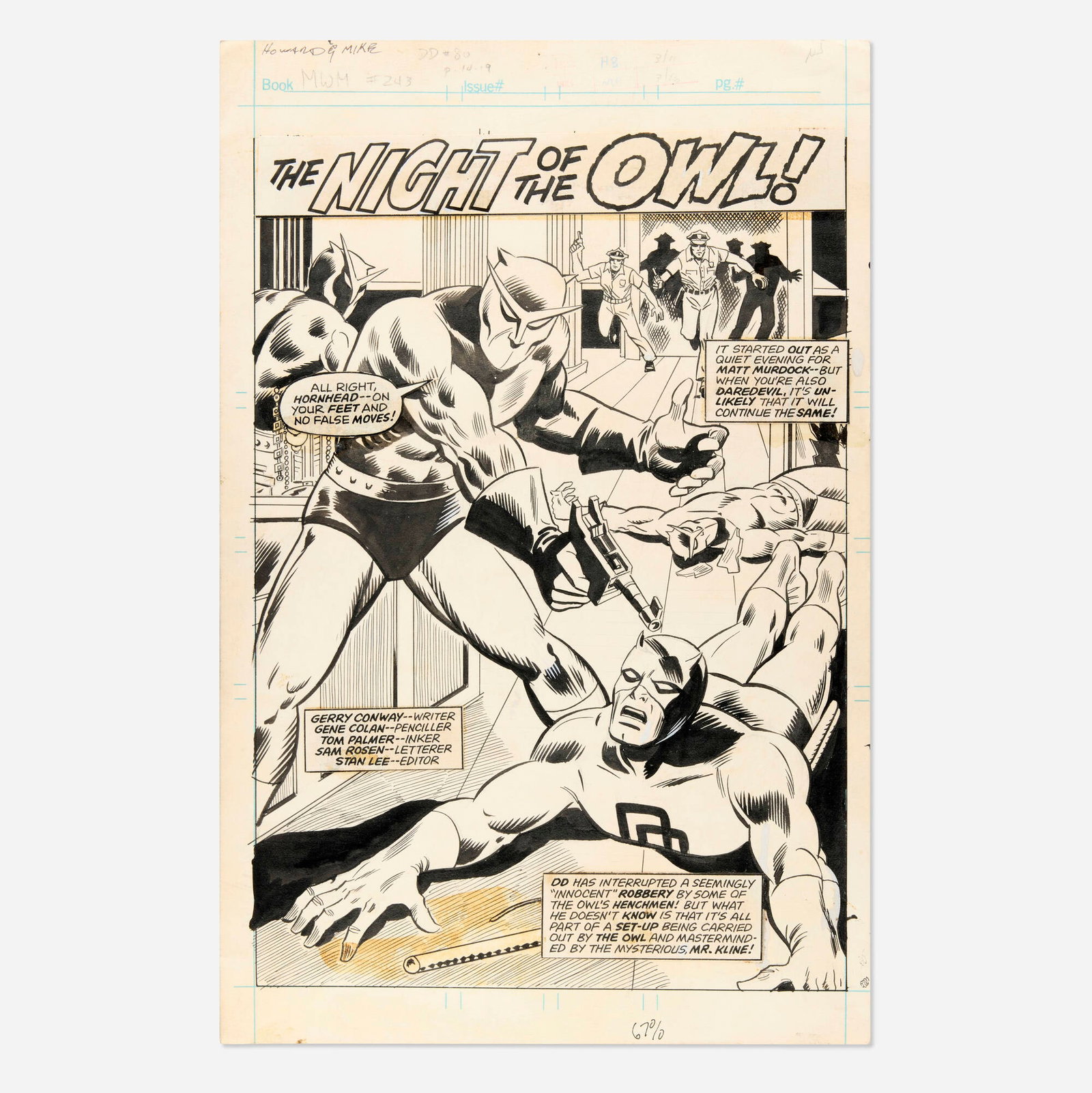 Howard Bender and Mike Esposito, Mighty World of Marvel #243 Story Page #1 Original Art (1 of 1)