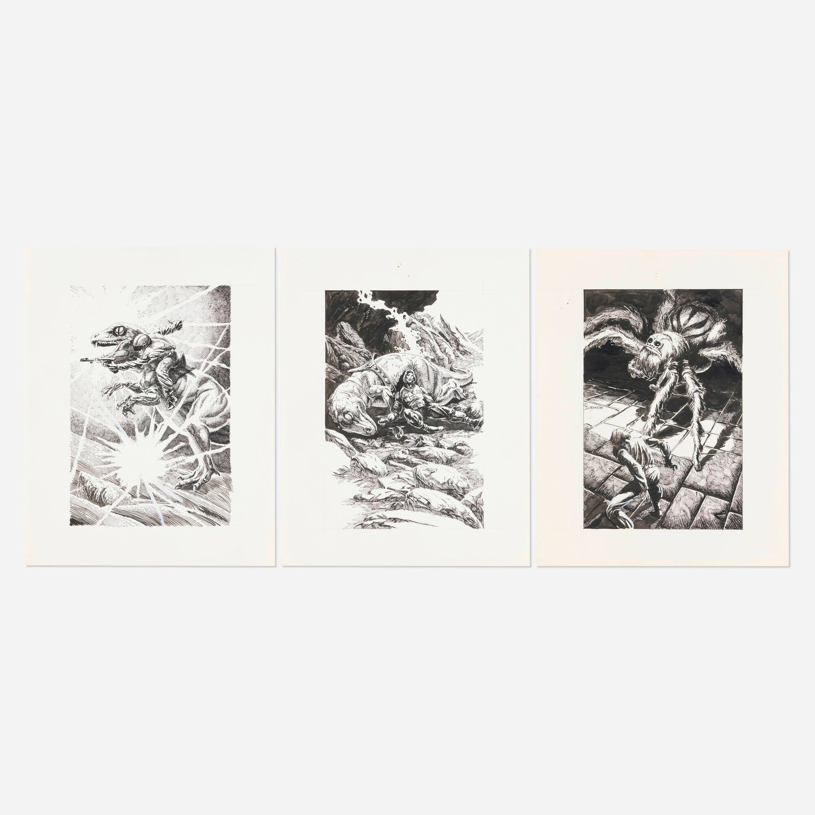 Rick DeMarco, Group of 3 Creature Illustrations Original Art: Rick DeMarco Group of 3 Creature Illustrations Original Art pencil on Bristol, pencil and ink on Bristol board 14 h x 11 w in (36 x 28 cm) This artwork highlights DeMarco's talent for creature