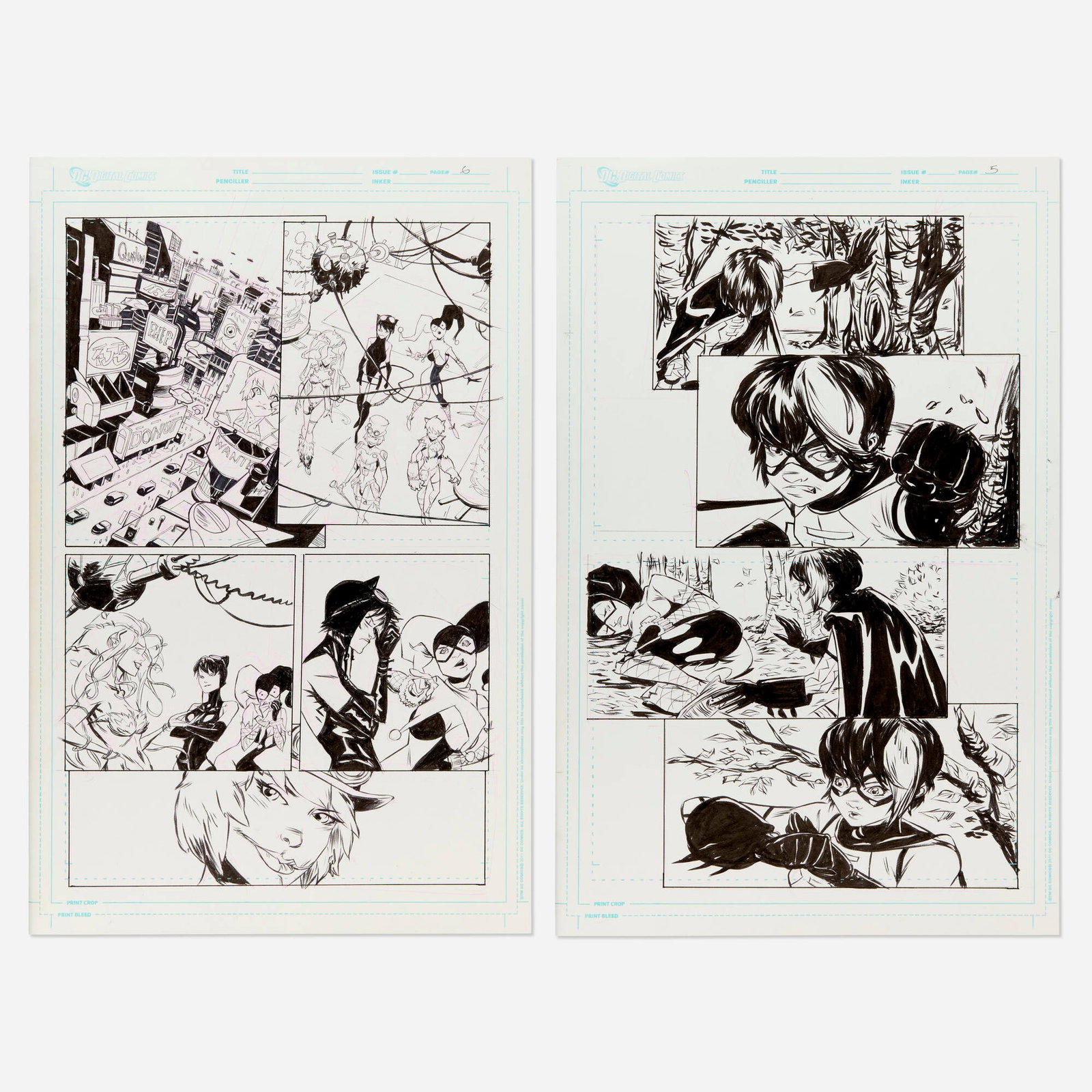 Sanford Greene, Ame-Comi Girls #2 Story Pages 5 and 6 Original Art (DC Comics, 2013) (1 of 1)