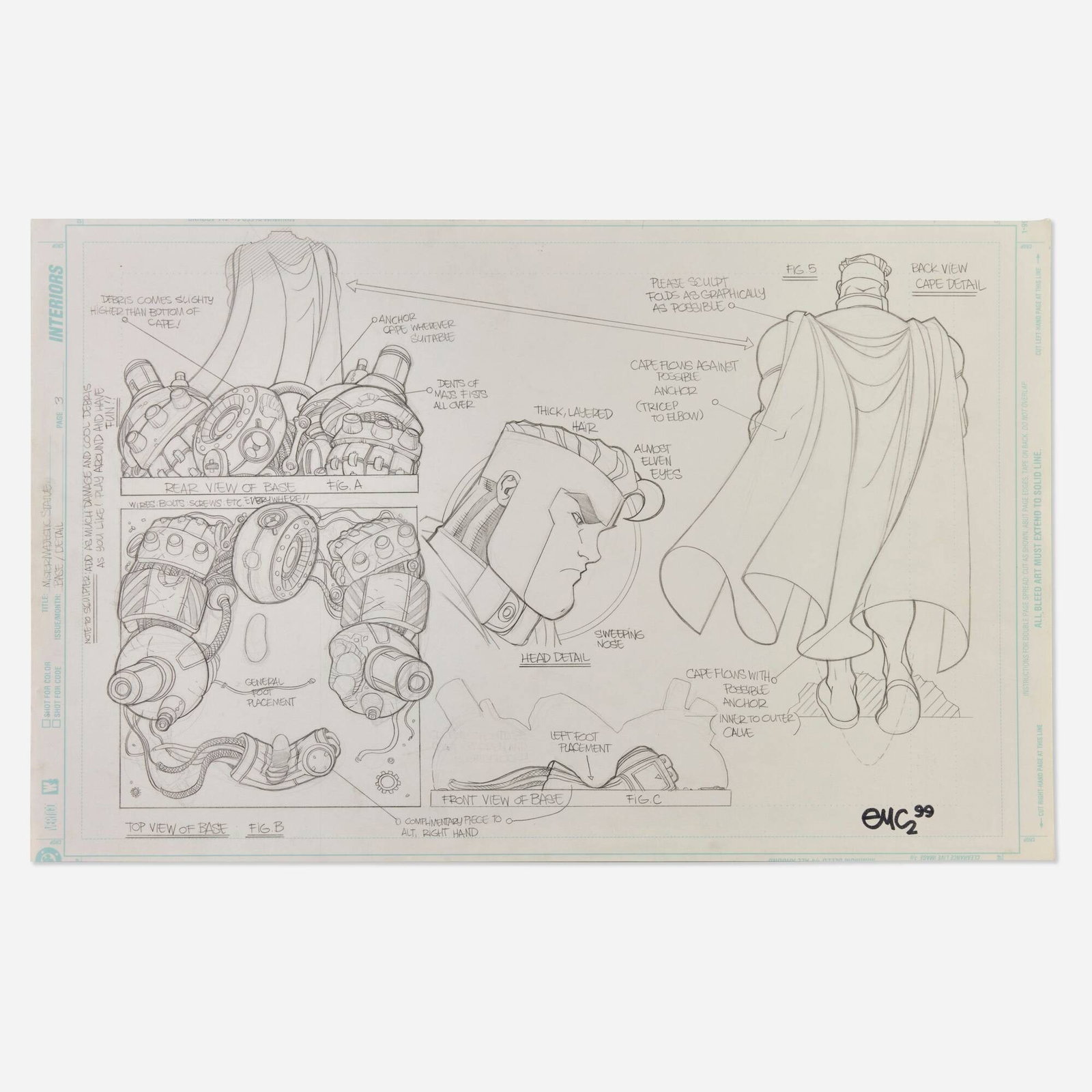 Ed McGuinness, Mr. Majestic Statue Design Original Art (DC Comics, 1999) (1 of 1)