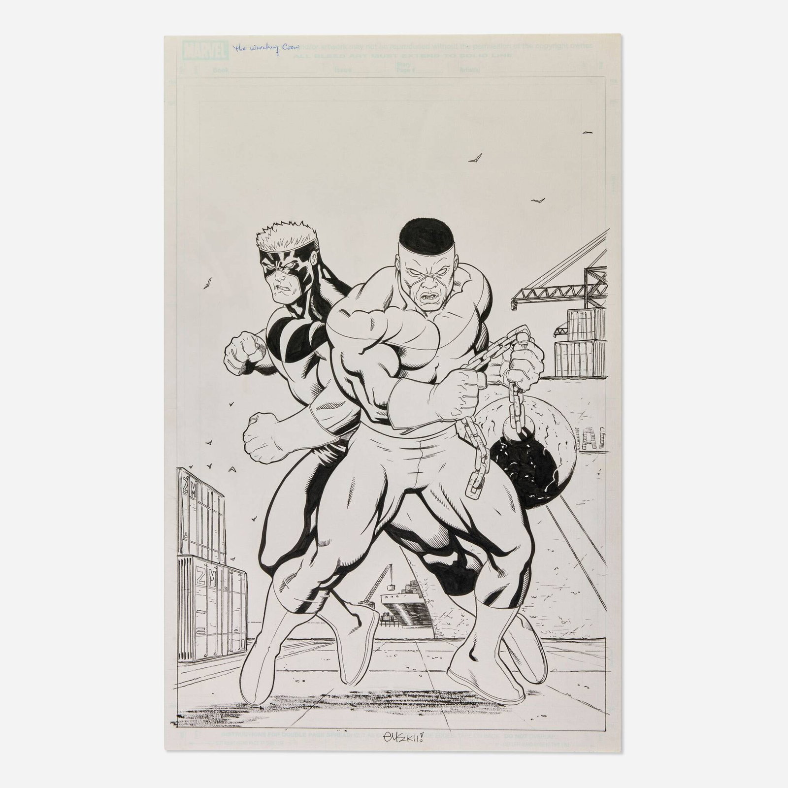 Ed McGuinness, The Wrecking Crew Concept Original Art (Marvel Comics) (1 of 1)