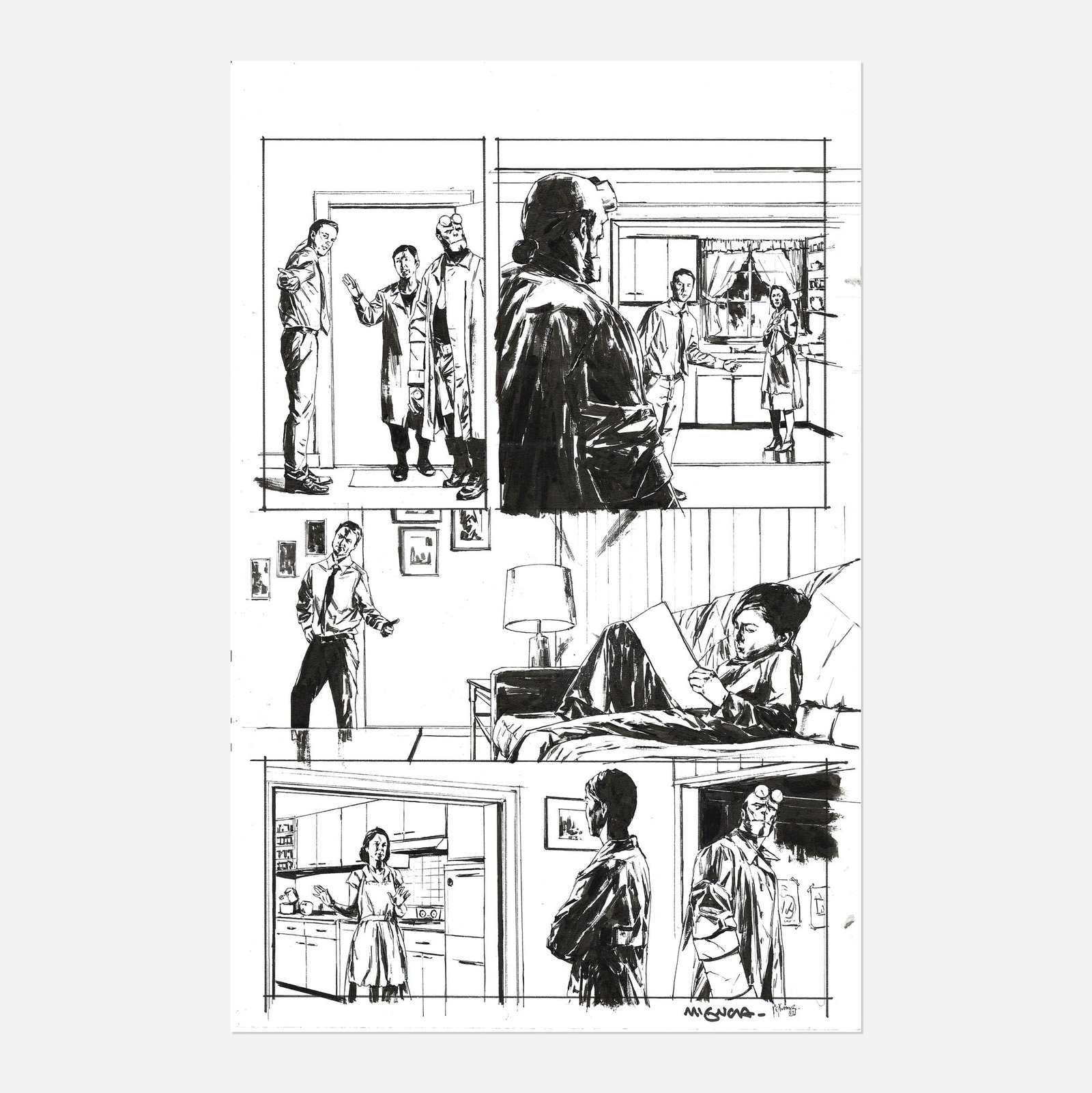 Patric Reynolds, Hellboy and the B.P.R.D.: 1954 - The Unreasoning Beast #1 Story Page 2 Original Art: Patric Reynolds Hellboy and the B.P.R.D.: 1954 - The Unreasoning Beast #1 Story Page 2 Original Art (Dark Horse Comics, 2016) pencil and ink on Bristol board 17 h x 11 w in (43 x 28 cm) Reynolds