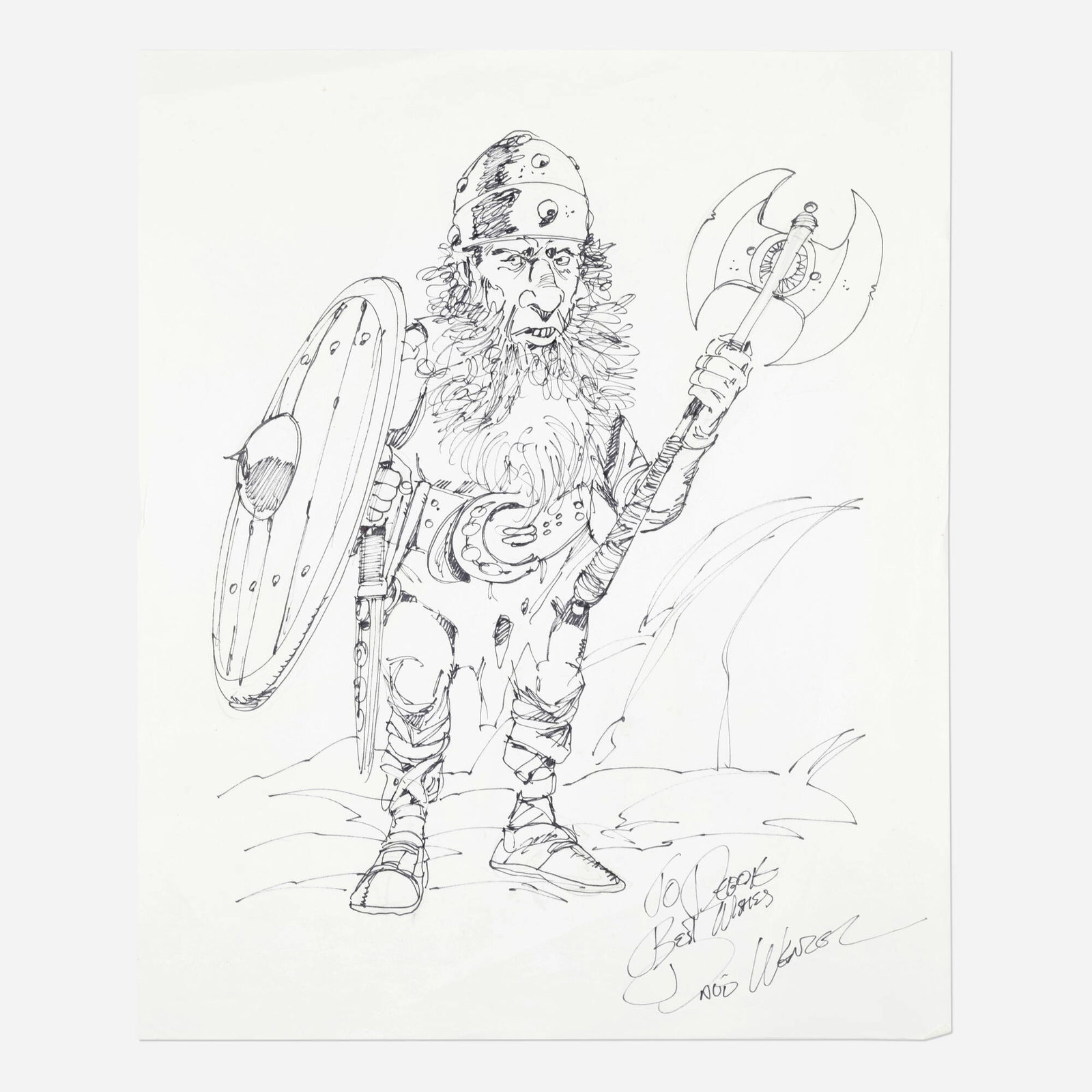 Dave Wenzel, 'The Hobbit' Dwarf Illustration Original Art (1 of 1)