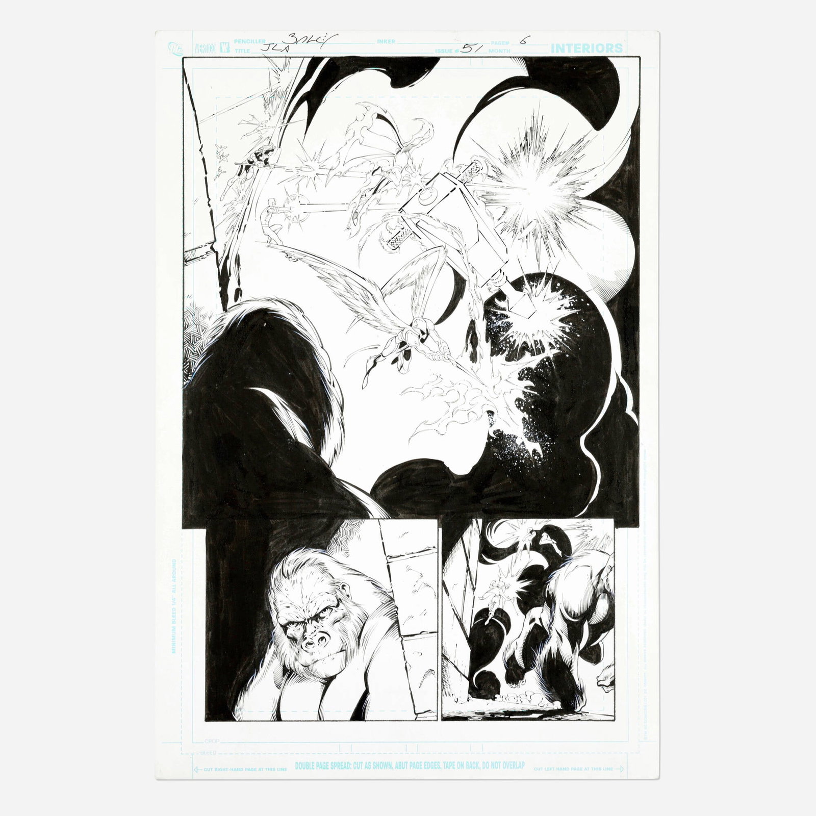 Mark Bagley and Rob Hunter, Justice League of America #51 Story Page 6 Original Art (1 of 1)