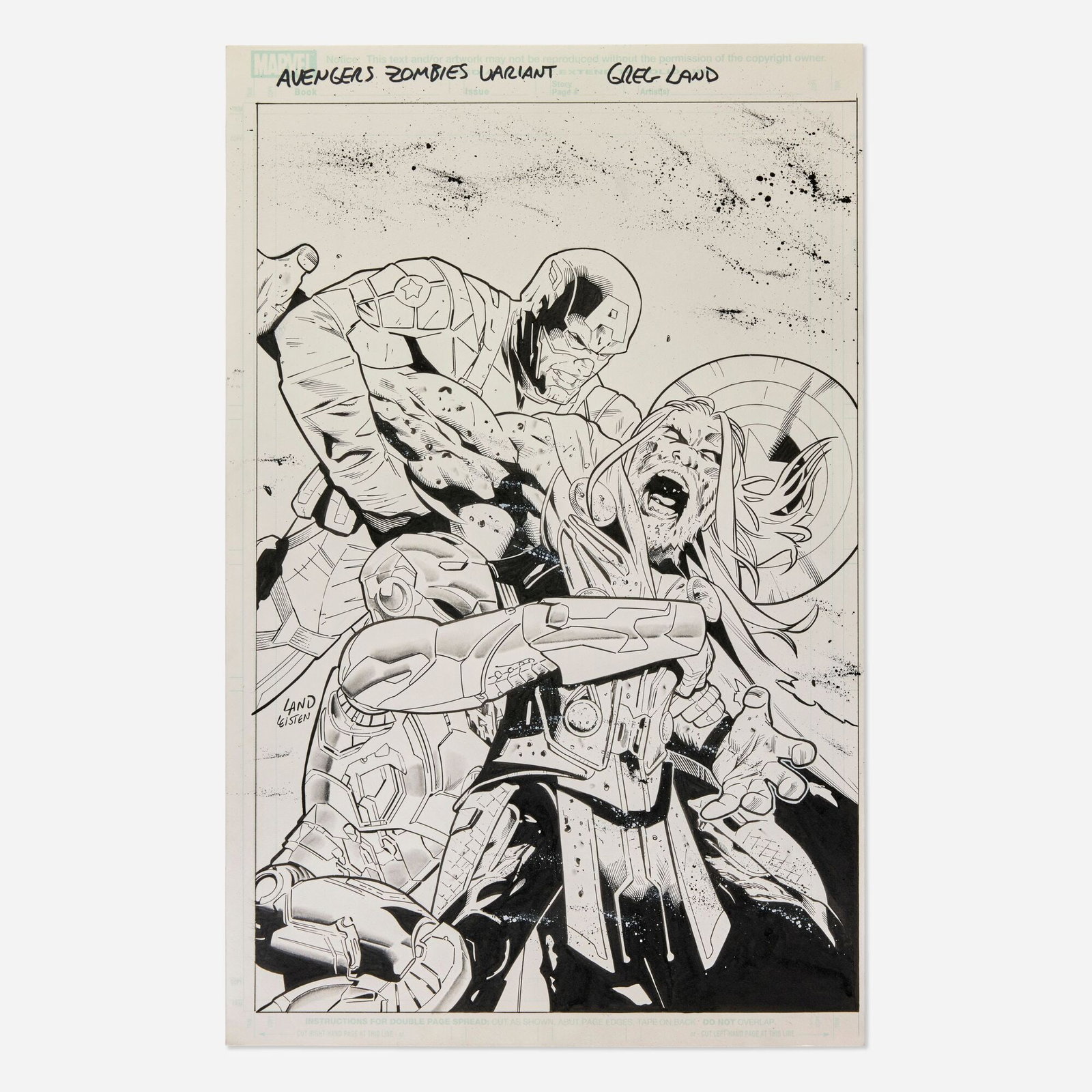 Greg Land and Jay Leisten, Zombies Assemble #3 Cover Original Art (Marvel Comics, 2017) (1 of 1)