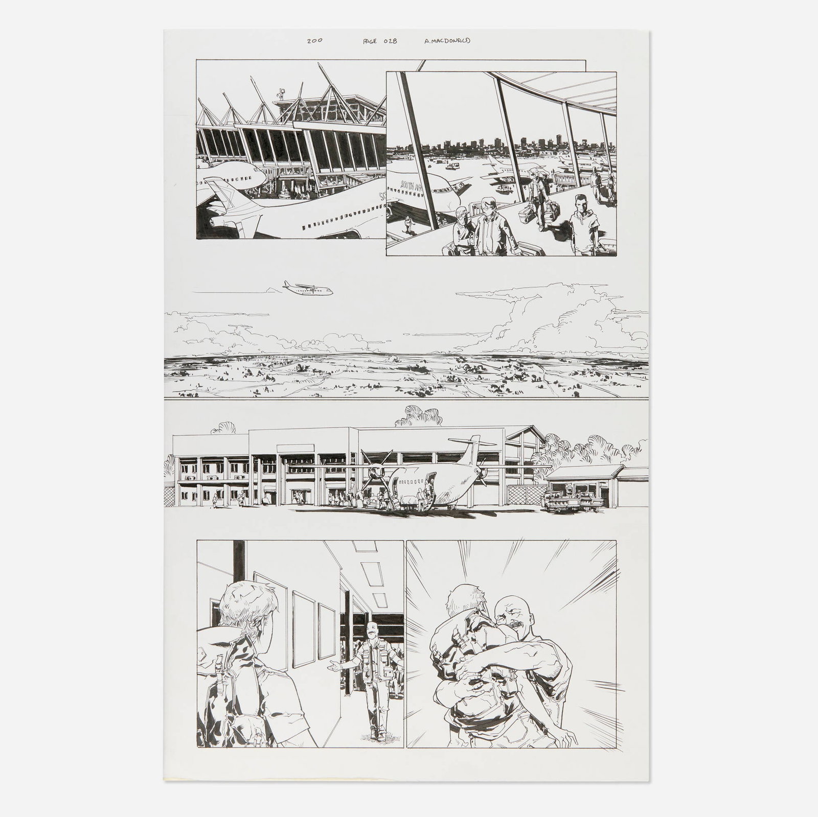 Andy MacDonald, Zoo: The Graphic Novel Story Page 28 Original Art (Yen Press, 2002): Andy MacDonald Zoo: The Graphic Novel Story Page 28 Original Art (Yen Press, 2002) pencil and ink on Bristol board 17 h x 11 w in (43 x 28 cm) This original story page comes from Zoo: The Graphi