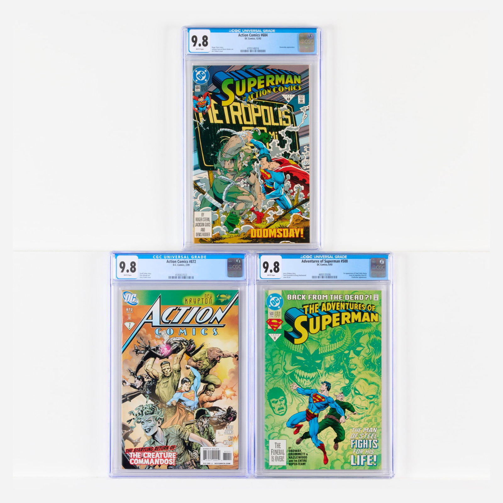 3 DC Comics Action Comics and Adventures of Superman CGC 9.8 Group (1 of 2)