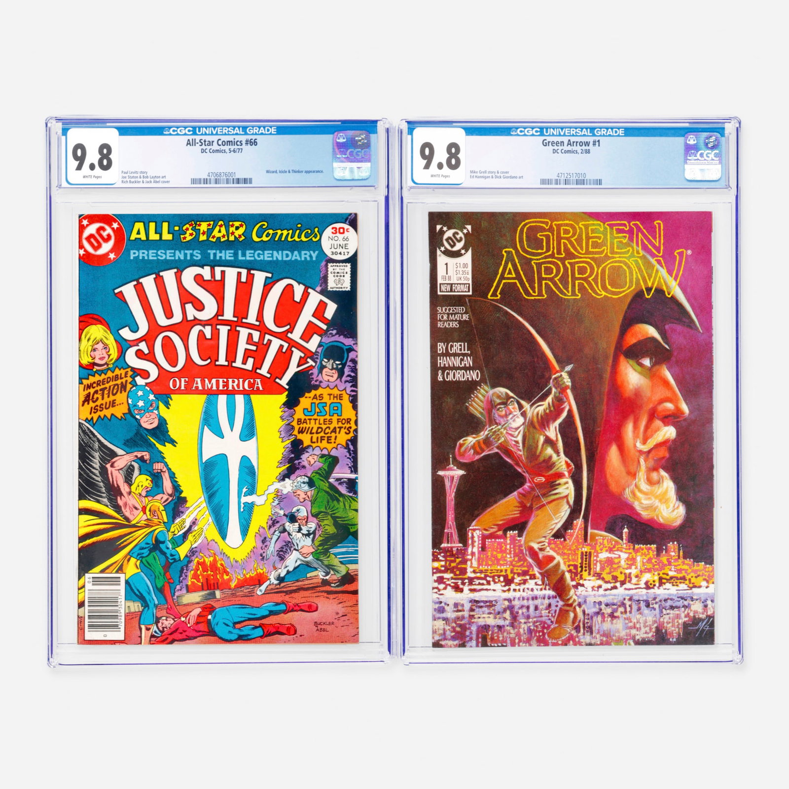 2 DC Comics All-Star Comics #66 and Green Arrow #1 CGC 9.8 Group (1 of 2)