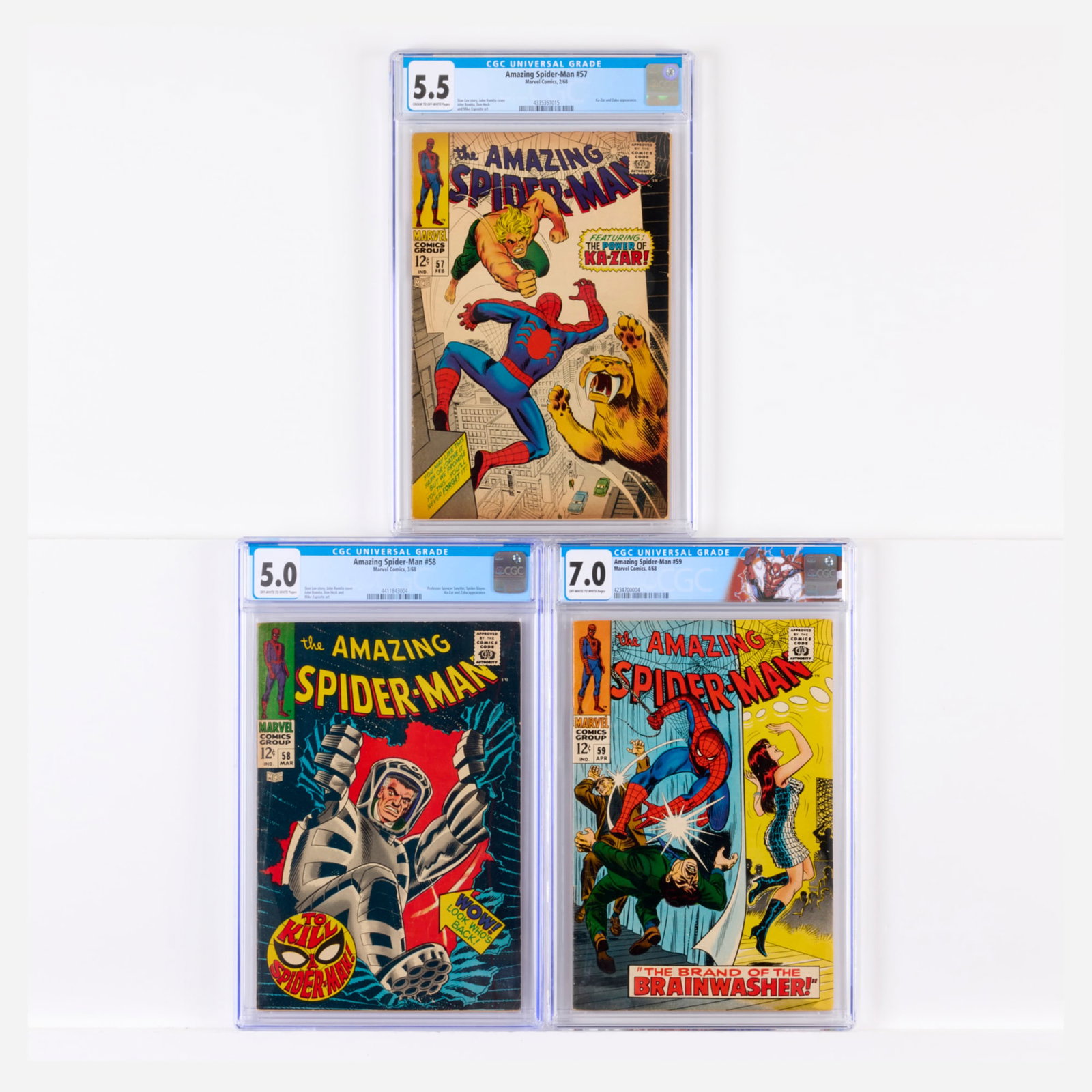 3 Marvel Comics Amazing Spider-Man #57-#59 CGC Group (1 of 2)