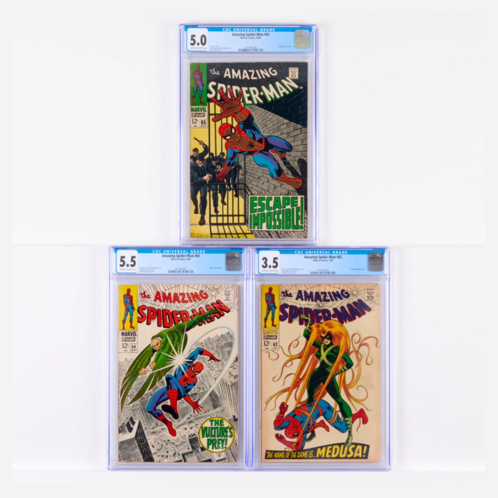 3 Marvel Comics Amazing Spider-Man #62, #64 and #65 CGC Group (1 of 2)
