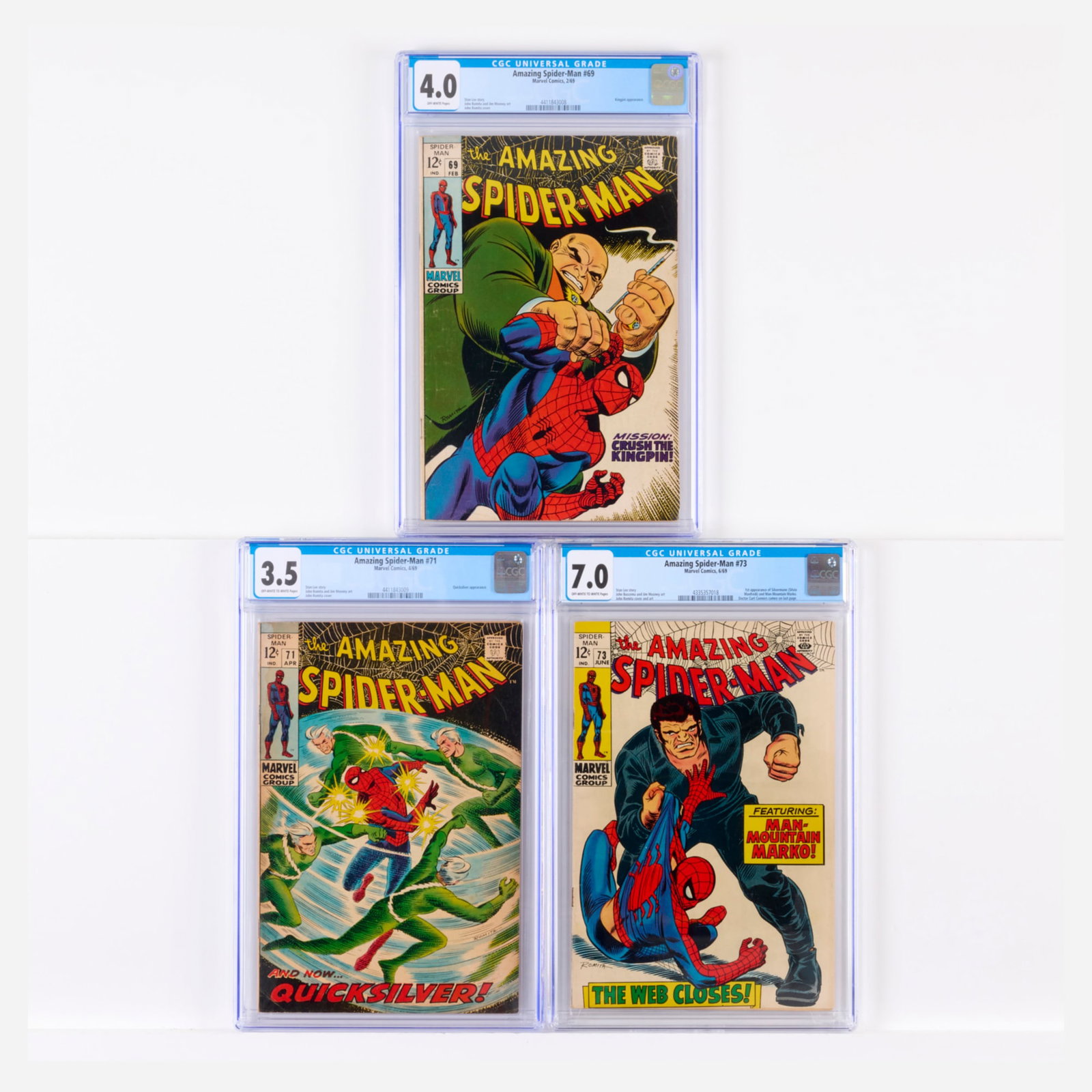 3 Marvel Comics Amazing Spider-Man #69, #71 and #73 CGC Group (1 of 2)