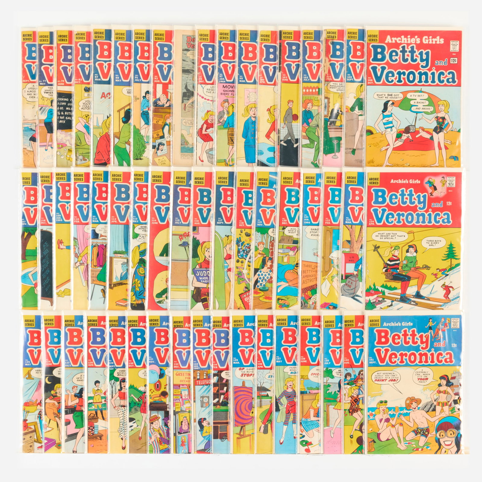 53 Archie Publications Archie's Girls, Betty and Veronica #38-#141 Group (1 of 1)