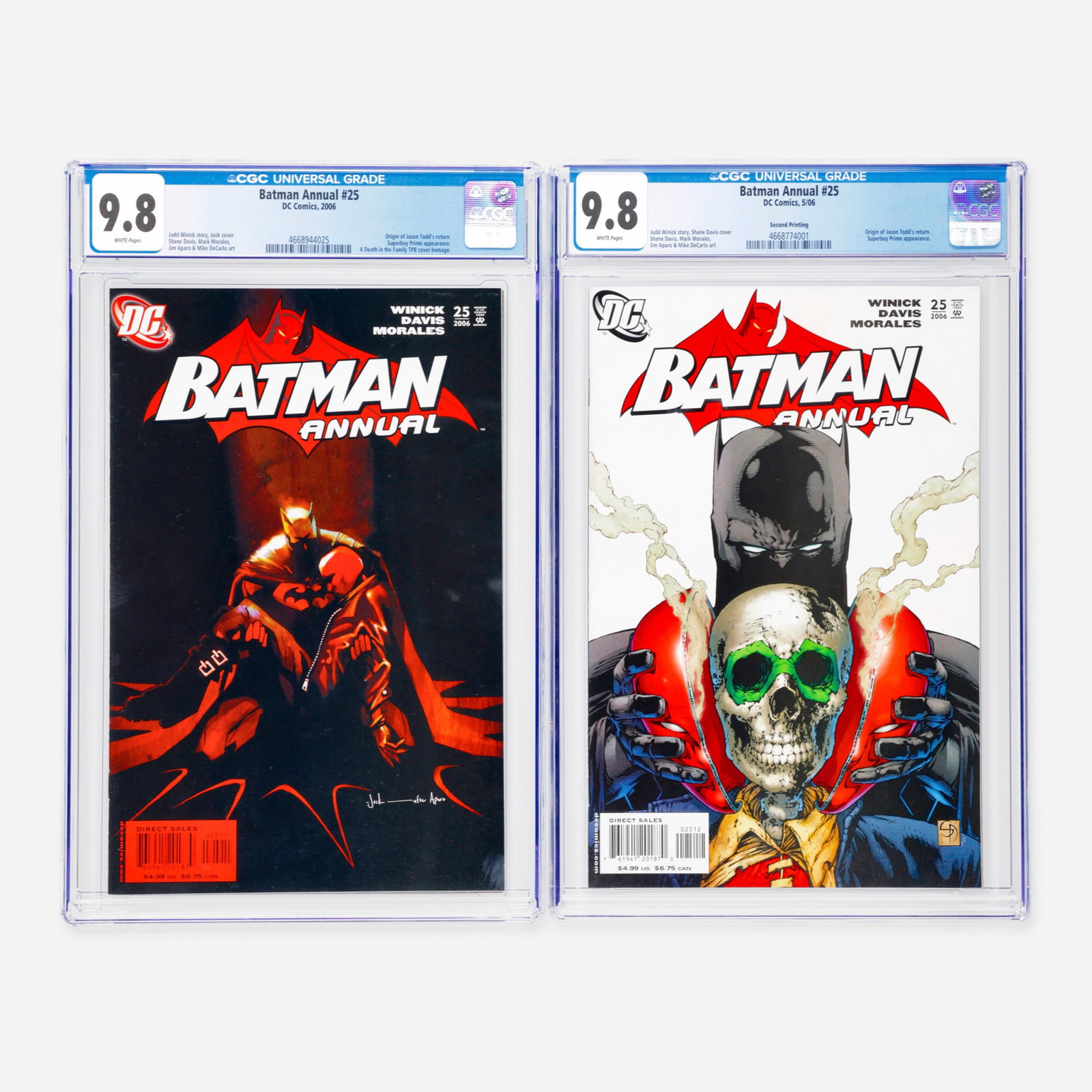2 DC Comics Batman Annual #25 and #25 Second Printing CGC 9.8 Group (1 of 2)