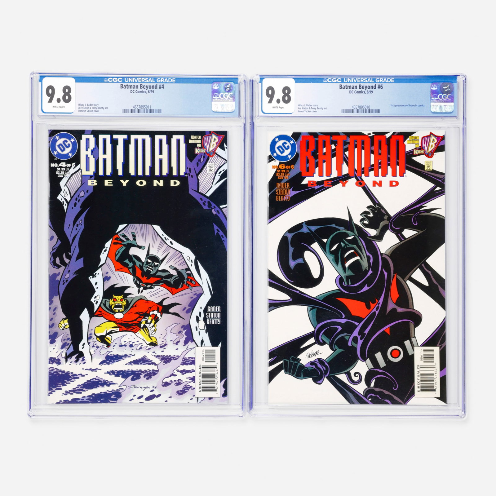 2 DC Comics Batman Beyond #4 and #6 CGC 9.8 Group (1 of 2)