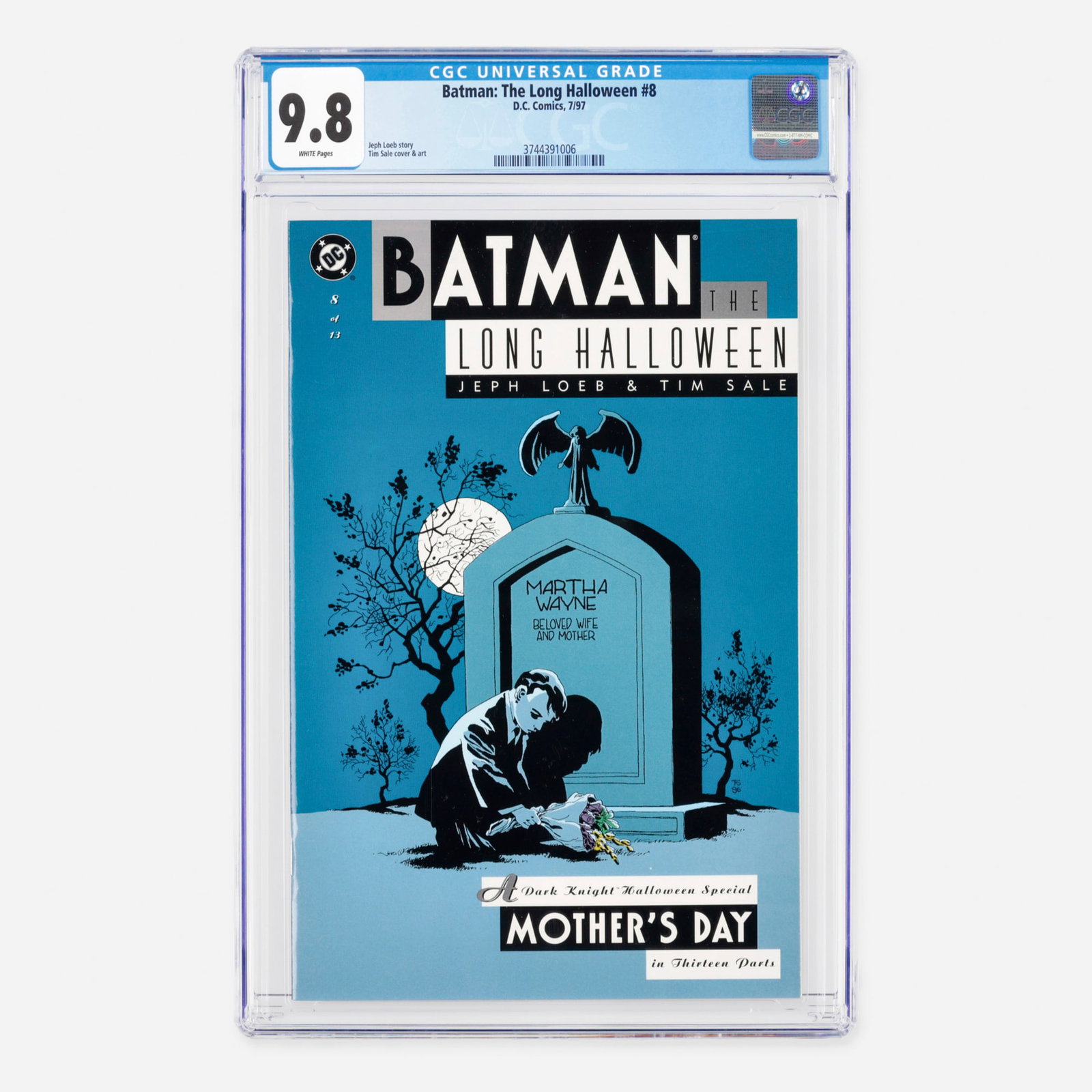 DC Comics Batman: The Long Halloween #8 CGC 9.8: DC Comics Batman: The Long Halloween #8 CGC 9.8 USA, 1997 As a key entry in the Modern Age, this chapter continues the acclaimed saga written by Jeph Loeb. The issue showcases the distinctive