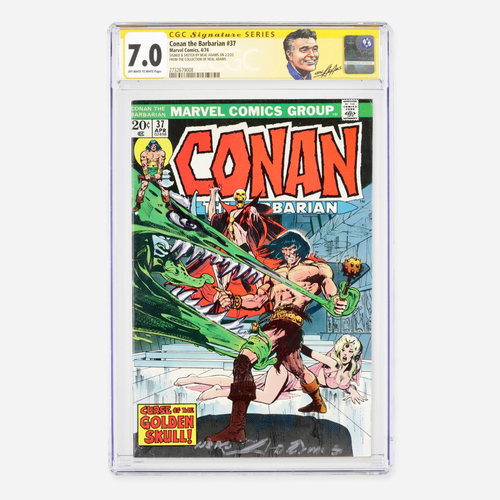 Marvel Comics Conan the Barbarian #37 CGC 7.0 Signature Series Neal Adams: Marvel Comics Conan the Barbarian #37 CGC 7.0 Signature Series Neal Adams USA, 1974 This Bronze Age issue features an adaptation of Robert E. Howard's story Curse of the Golden Skull. The book