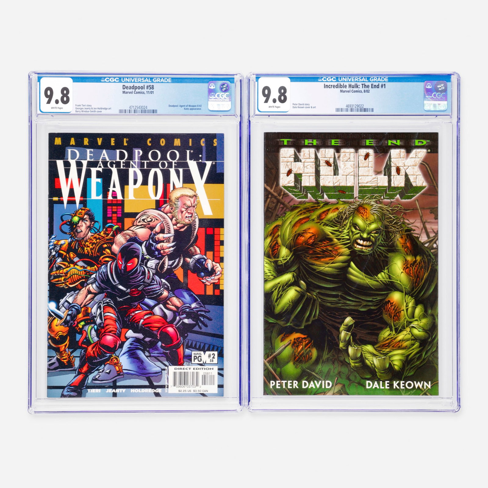 2 Marvel Comics Deadpool #58 and Incredible Hulk: The End #1 CGC 9.8 Group (1 of 2)