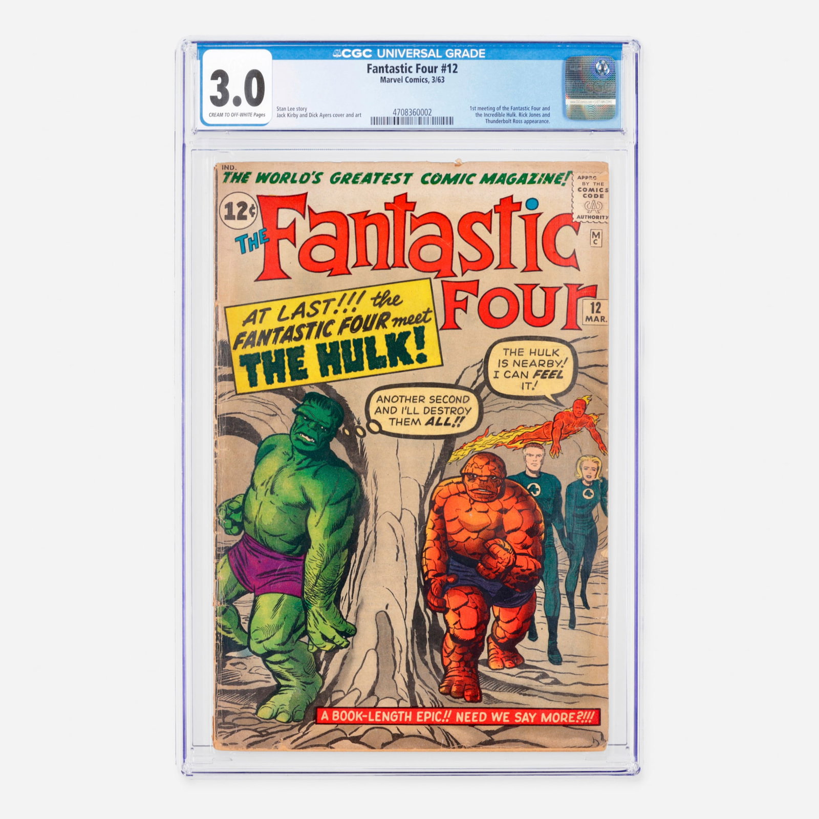Marvel Comics Fantastic Four #12 CGC 3.0 (1 of 2)
