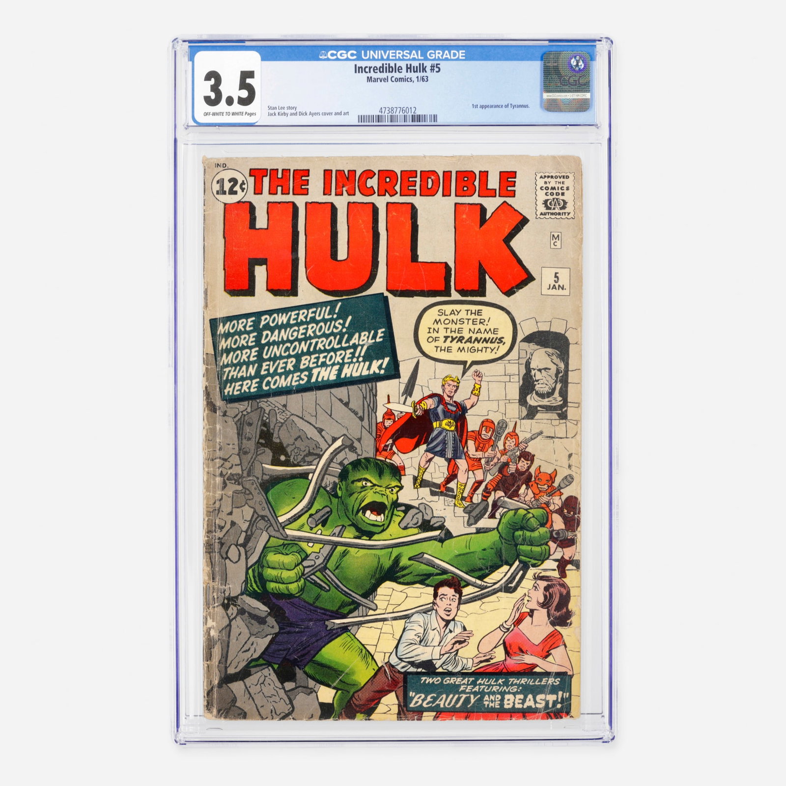 Marvel Comics Incredible Hulk #5 CGC 3.5 (1 of 2)