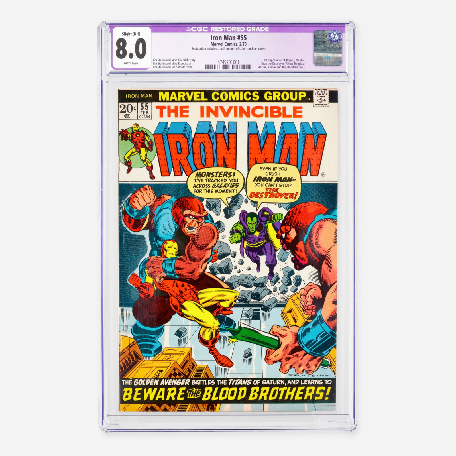 Marvel Comics Iron Man #55 CGC 8.0 B-1 (1 of 2)