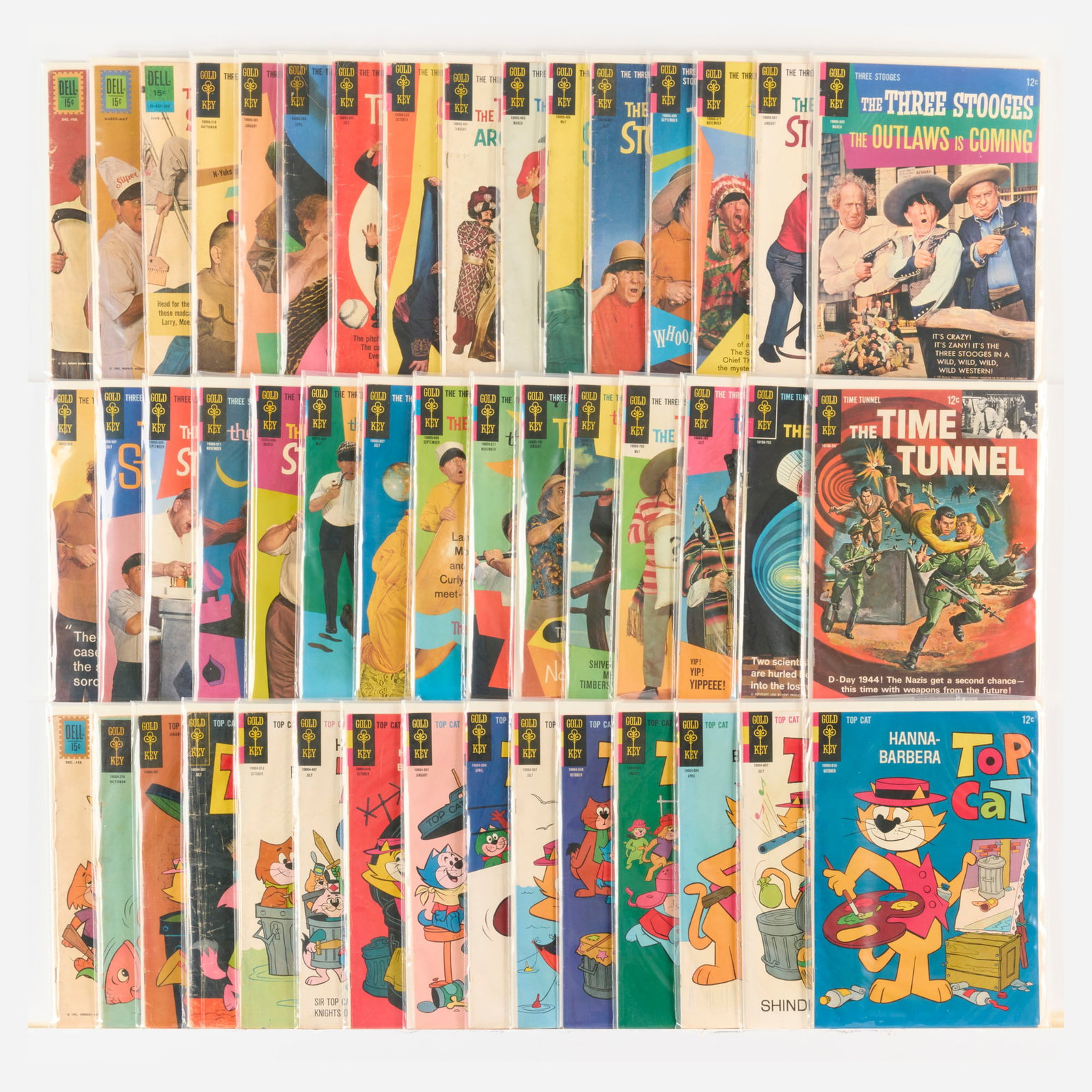 46 Dell Publishing and Gold Key Three Stooges and Top Cat Group (1 of 1)