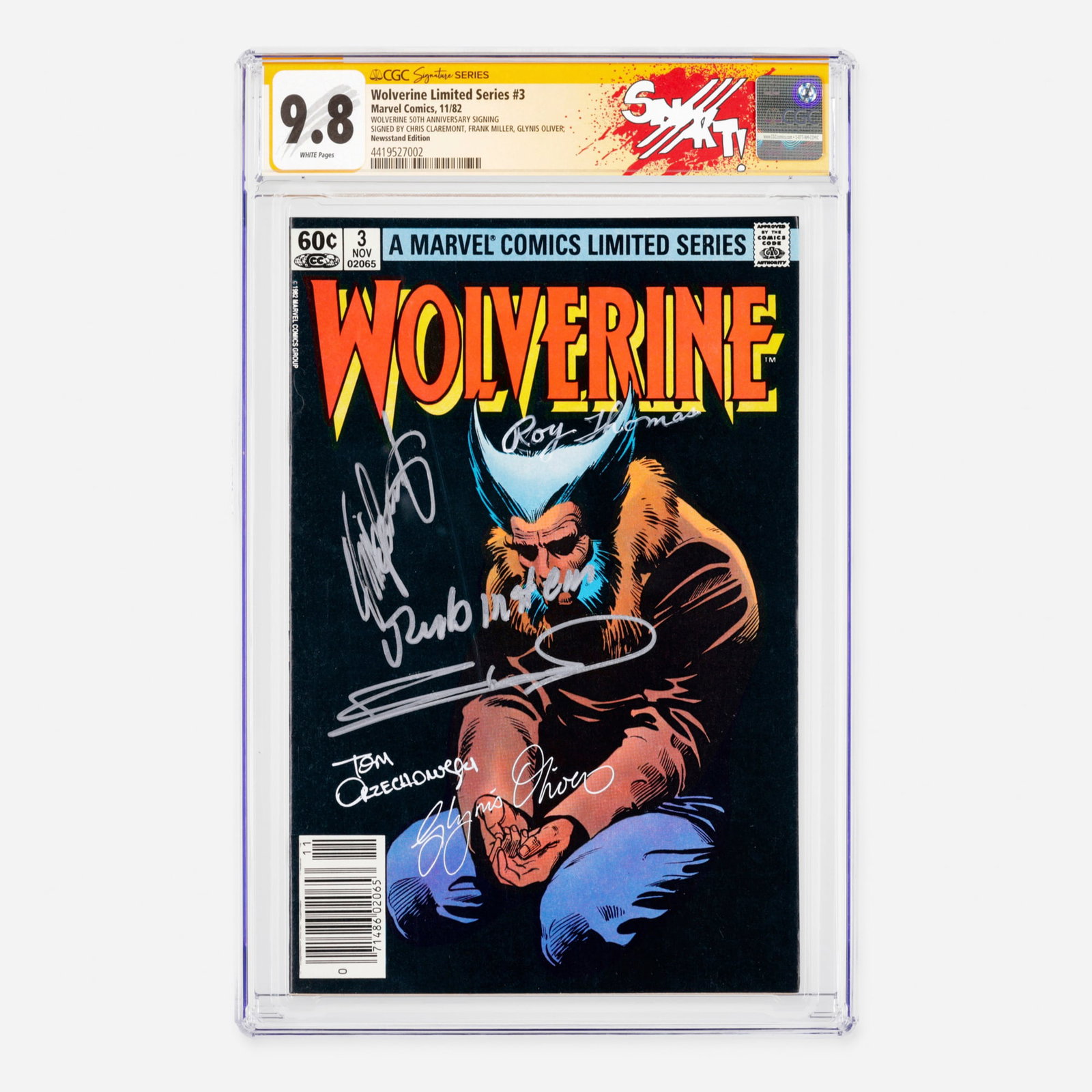Marvel Comics Wolverine Limited Series #3 CGC 9.8 Newsstand Signature Series (1 of 2)
