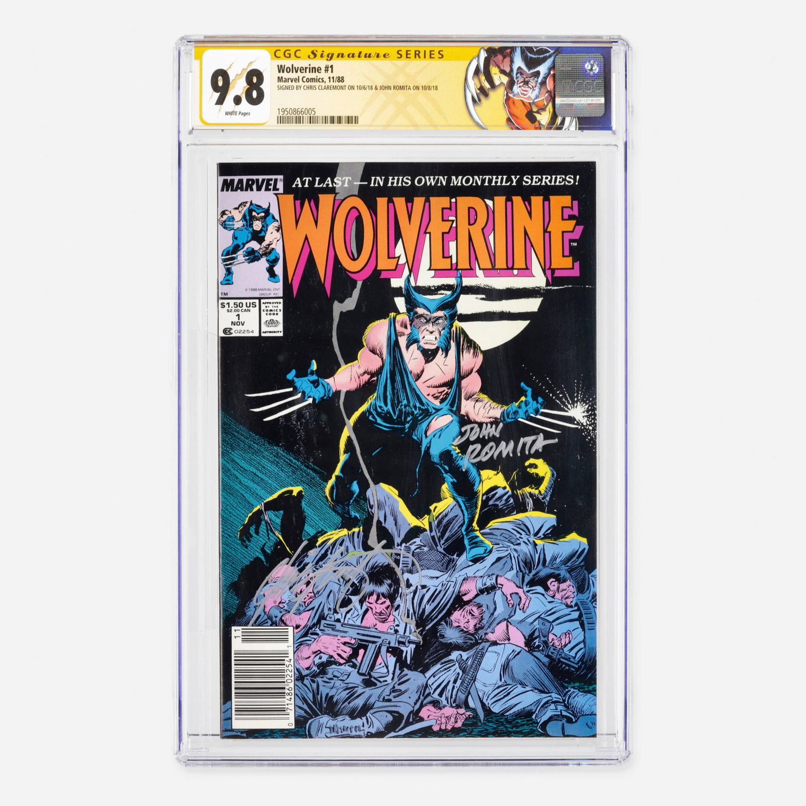 Marvel Comics Wolverine #1 CGC 9.8 Newsstand Signature Series Chris Claremont and John Romita (1 of 2)