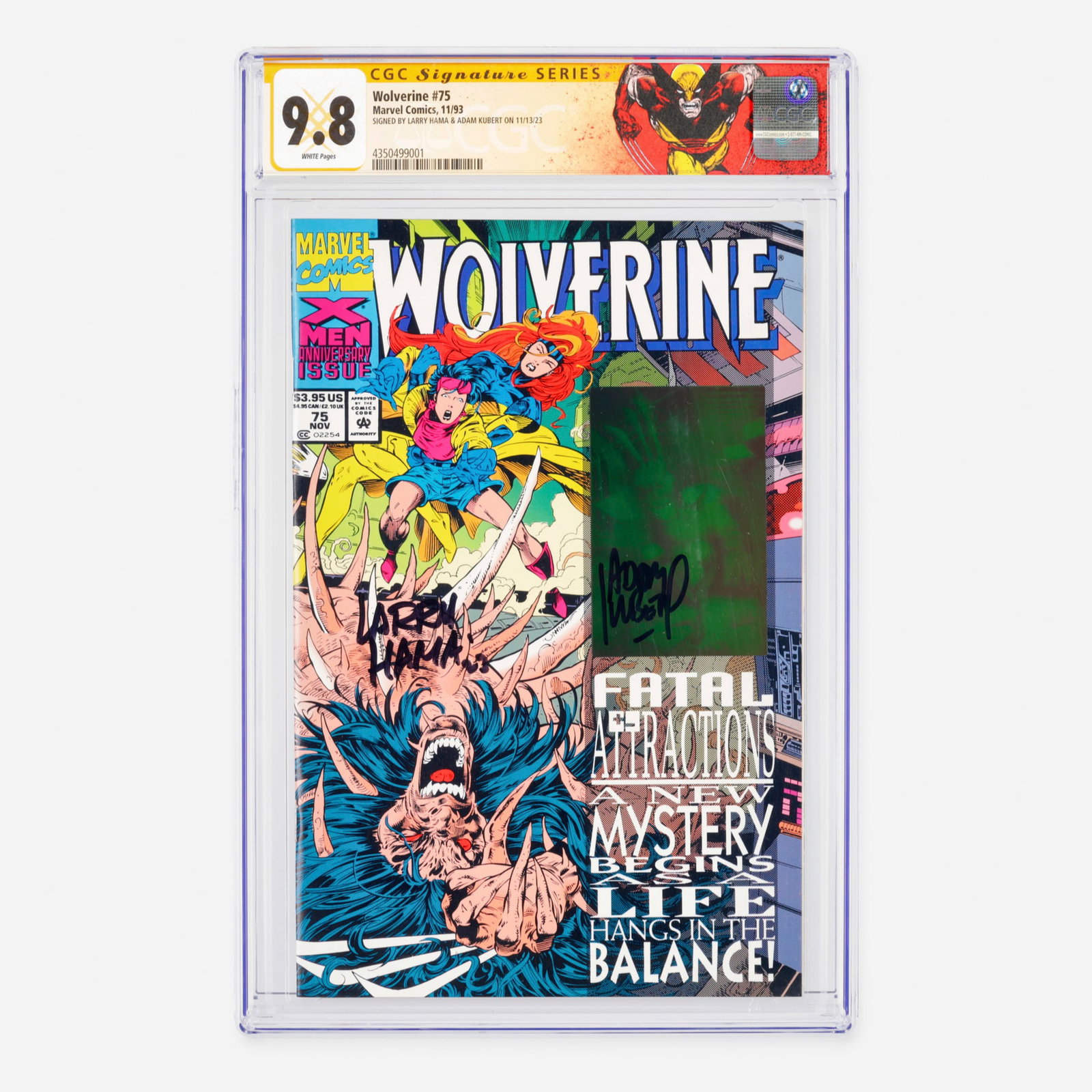 Marvel Comics Wolverine #75 CGC 9.8 Newsstand Signature Series Larry Hama and Adam Kubert (1 of 2)
